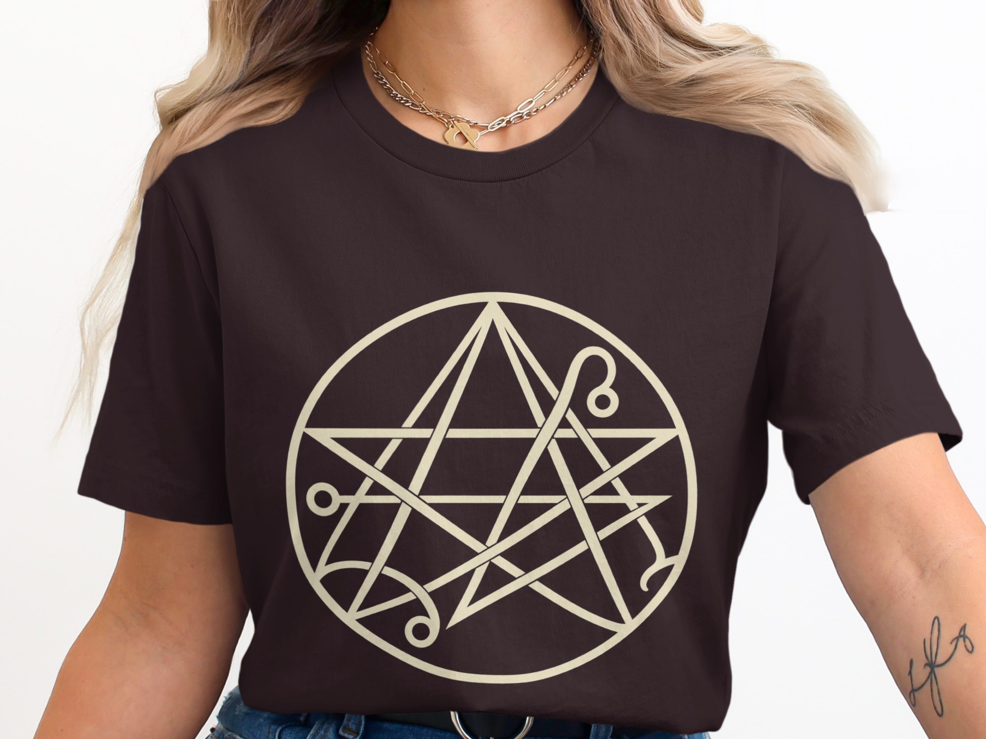 Occult Symbol Magic Circle T-Shirt, Witchy Aesthetic Mystic Pentagram Graphic Tee, Dark Academia Esoteric Spiritual Gift - Image 7