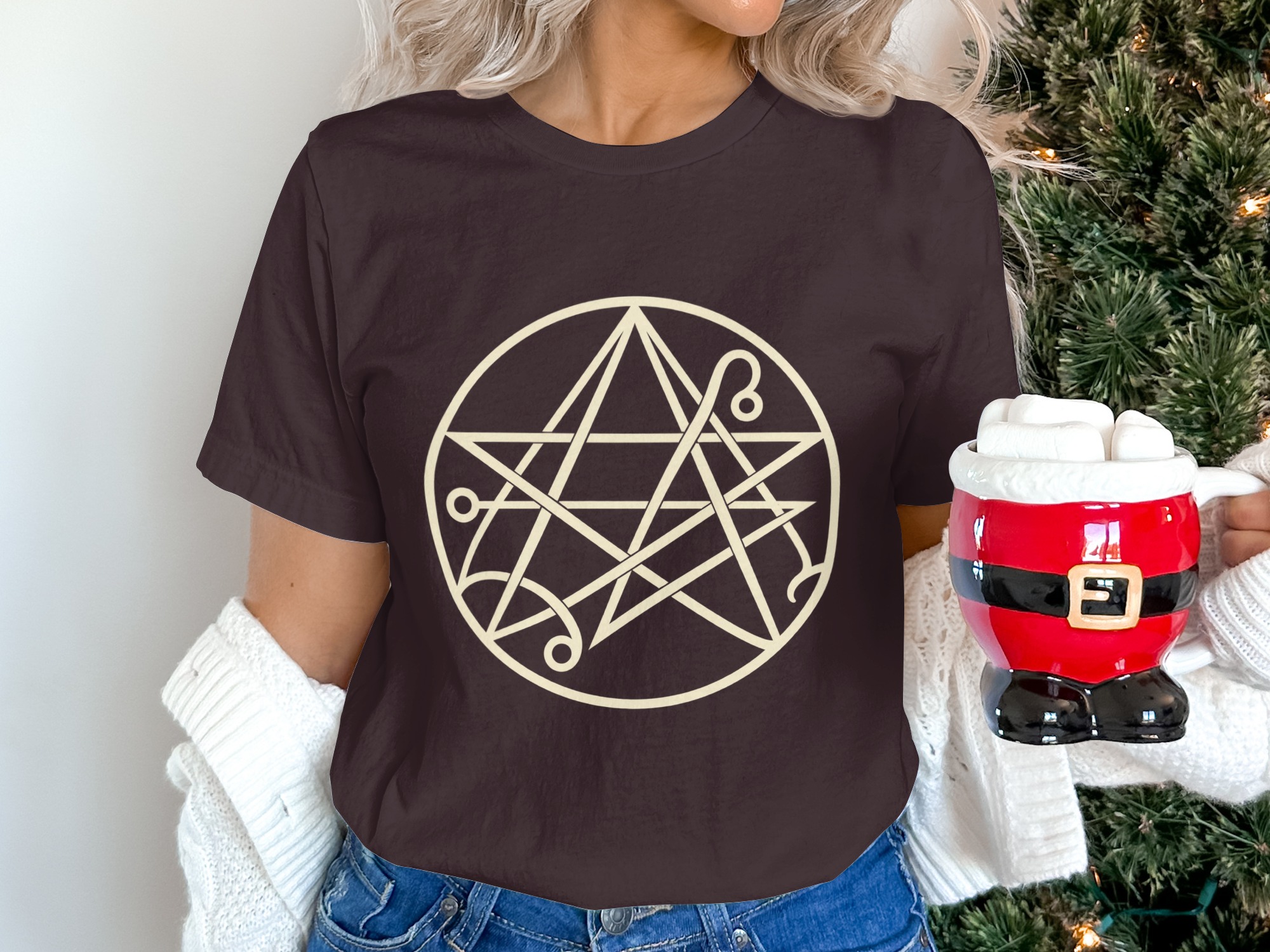 Occult Symbol Magic Circle T-Shirt, Witchy Aesthetic Mystic Pentagram Graphic Tee, Dark Academia Esoteric Spiritual Gift - Image 8