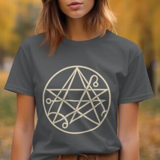 Occult Symbol Magic Circle T-Shirt, Witchy Aesthetic Mystic Pentagram Graphic Tee, Dark Academia Esoteric Spiritual Gift