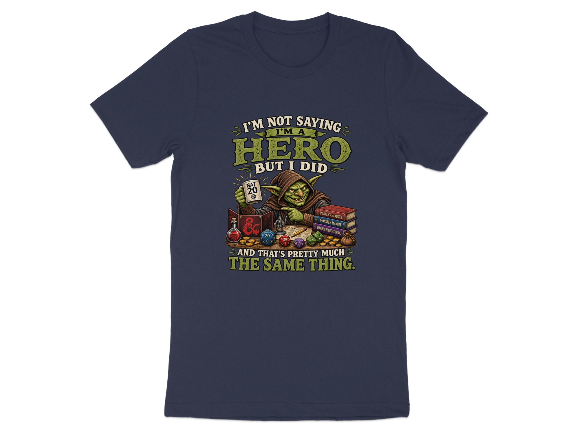 DnD Hero T-Shirt, Nat 20 Gamer RPG Tee, Funny Tabletop Gaming Shirt, Dungeon Master Gift, Geek Culture Fantasy Roleplay Top - Image 2