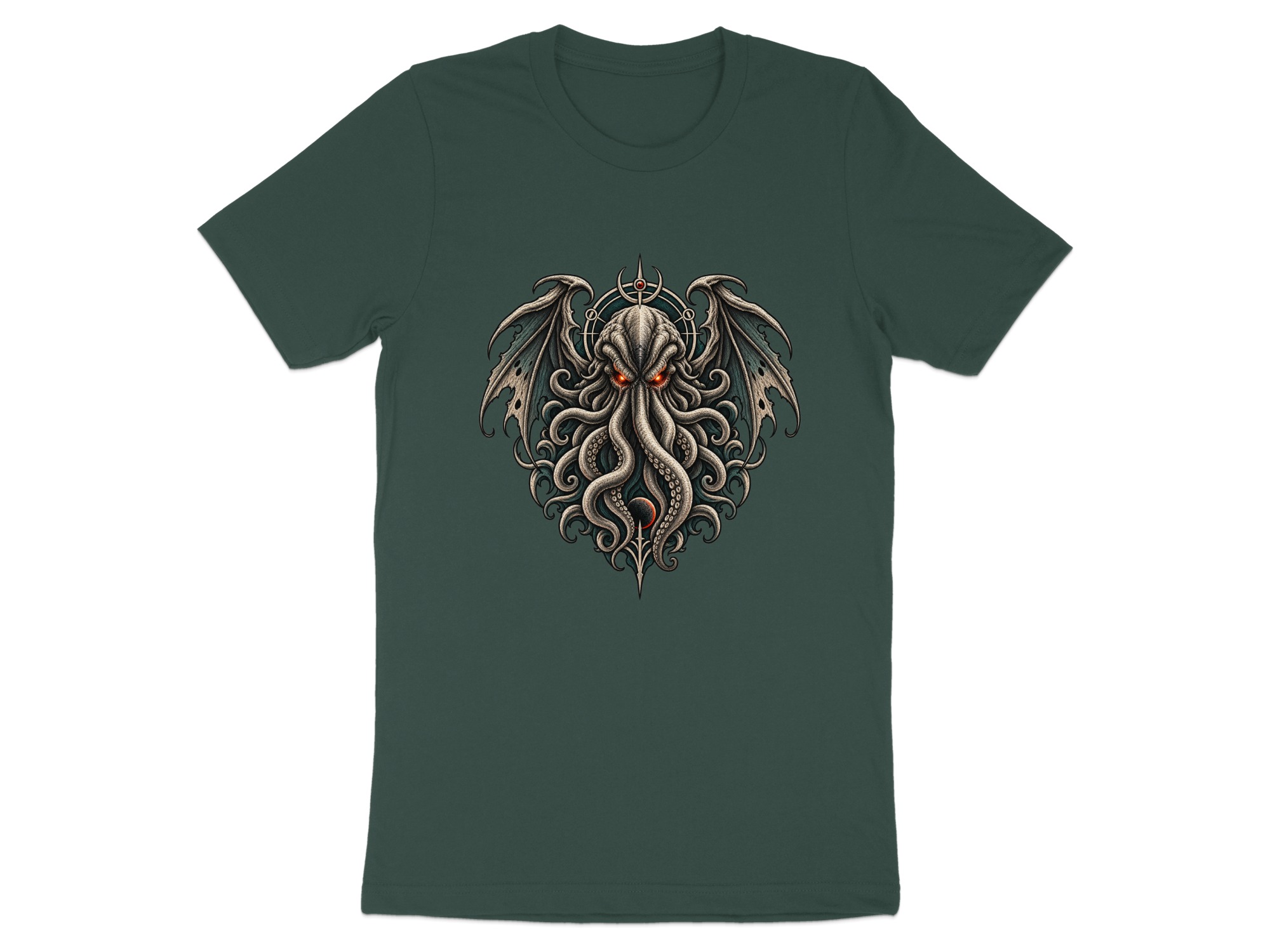 Cthulhu T-Shirt with Eldritch Tentacles & Bat Wings | Lovecraftian Mythos Dark Fantasy Gothic Horror Tee - Image 14