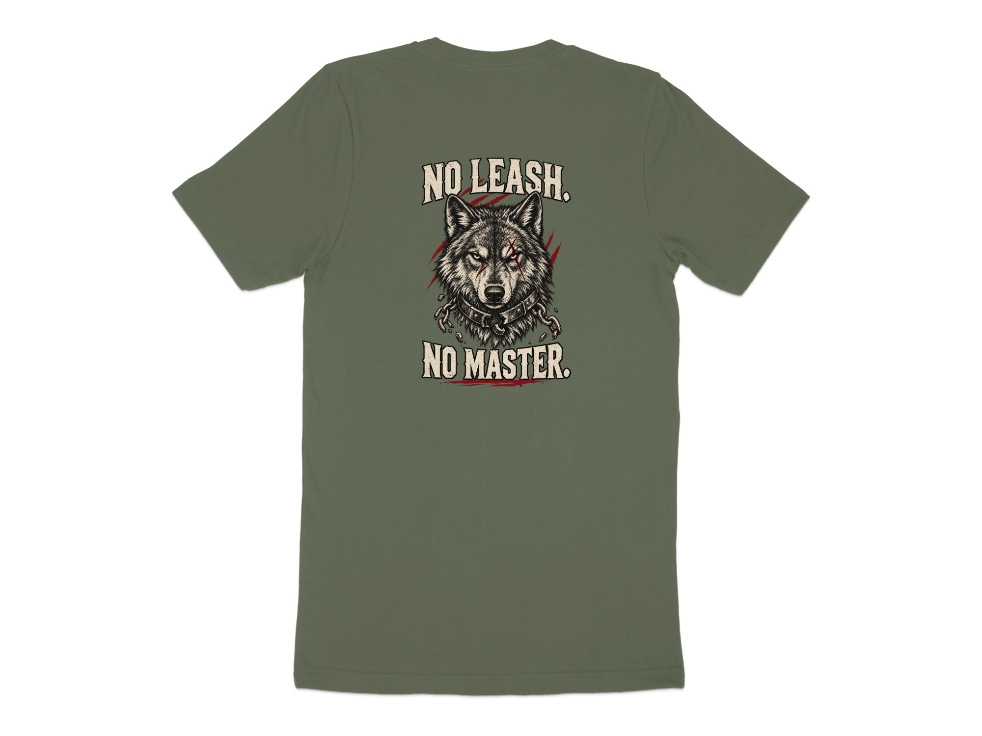 Nightwolf T-Shirt, Distressed Wolf Graphic Tee, Rugged Men's Vintage Style Wildlife Animal Lover Gift Shirt - Image 6