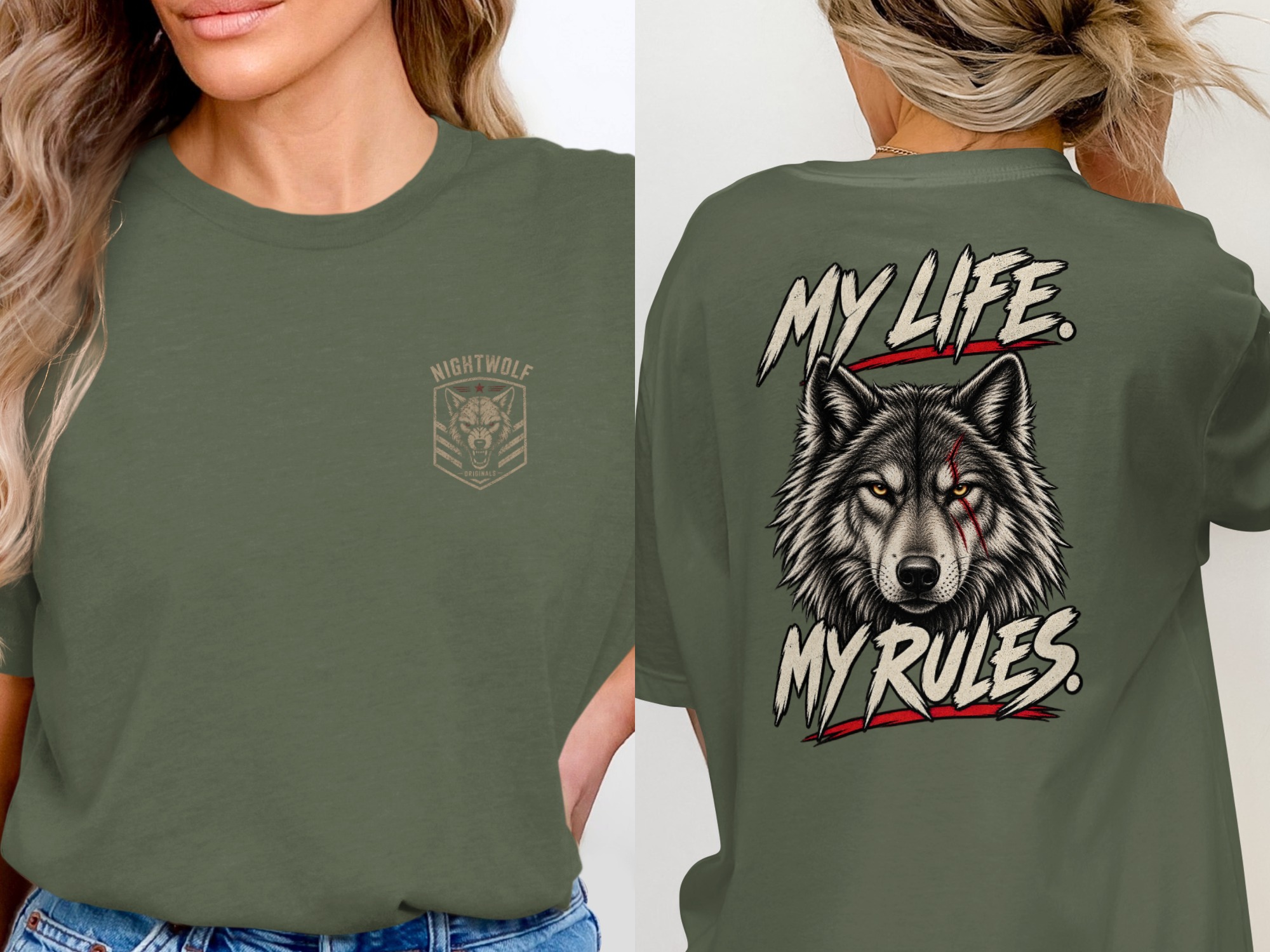 Nightwolf T-Shirt, Distressed Wolf Head Graphic Tee, Grunge Style Mens Shirt, Edgy Wolf Lover Gift, Wilderness Inspired Top - Image 12
