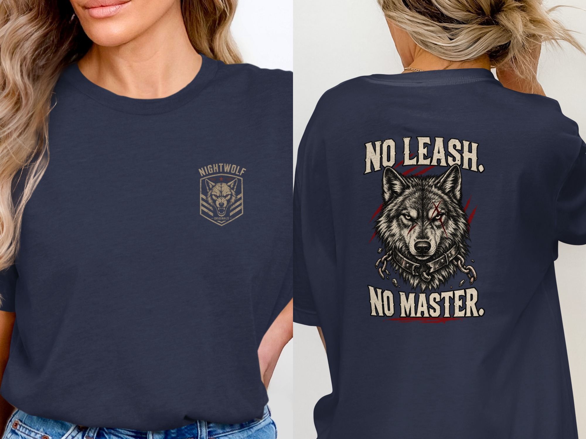 Nightwolf T-Shirt, Distressed Wolf Graphic Tee, Rugged Men's Vintage Style Wildlife Animal Lover Gift Shirt - Image 18