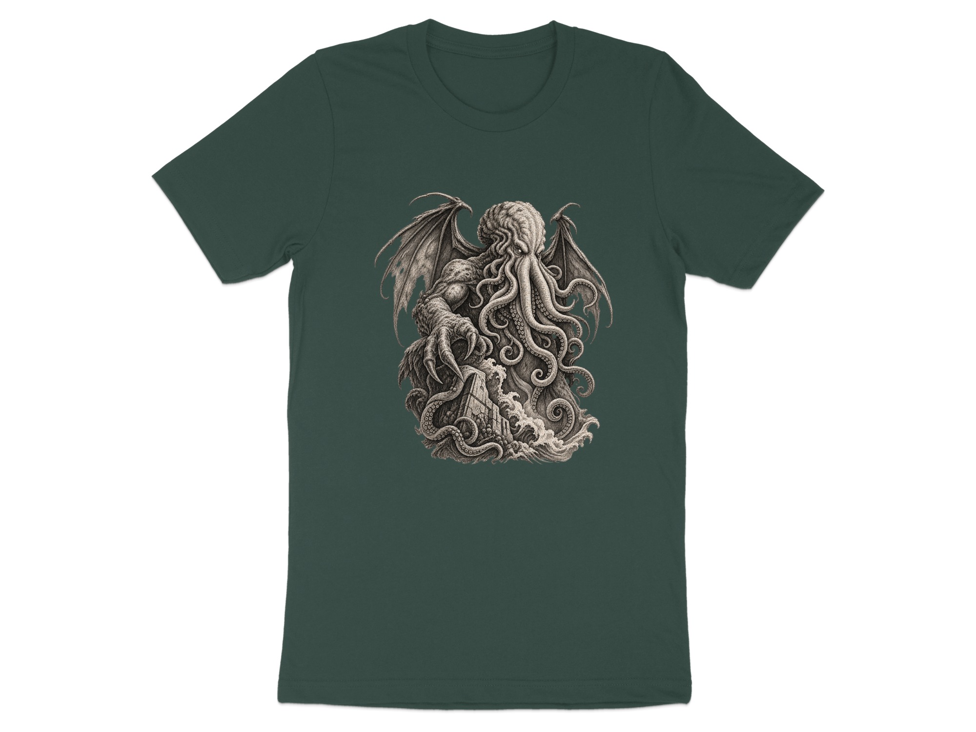 Cthulhu Lovecraftian Horror T-Shirt, Dark Academia Gothic Mythos Tentacle Monster Graphic Tee, Eldritch Cosmic Art - Image 12