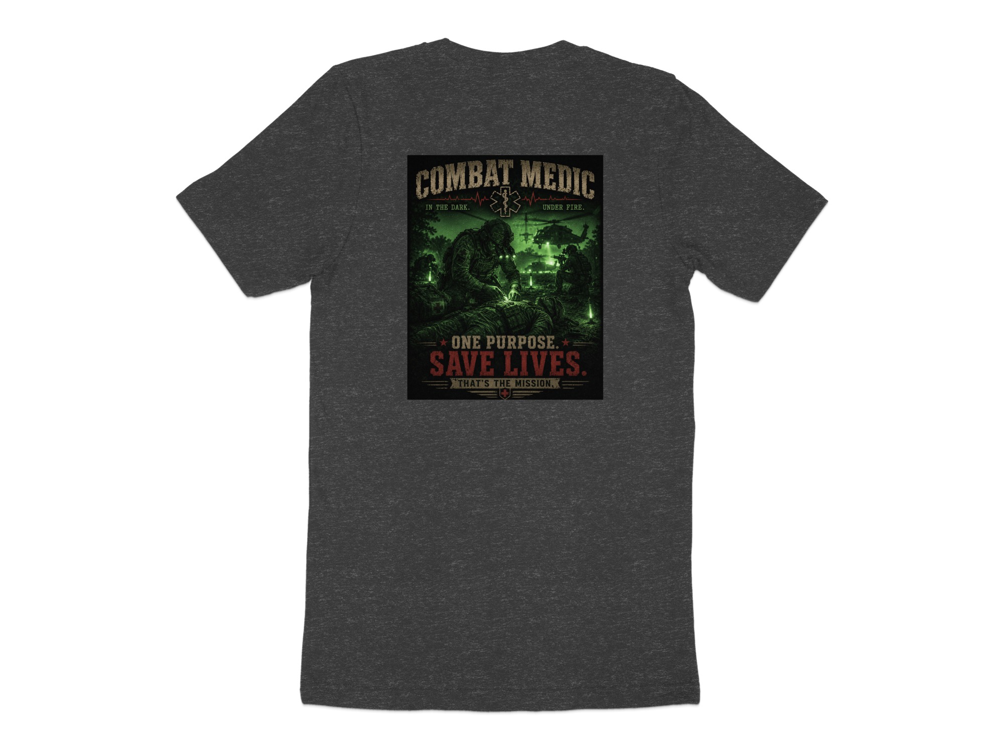 TITLE Combat Medic T-Shirt, One Purpose Save Lives, Army 68W Military Medic Shirt, Veteran Tactical Medical Gift, Star of Life Graphic Tee - Image 12