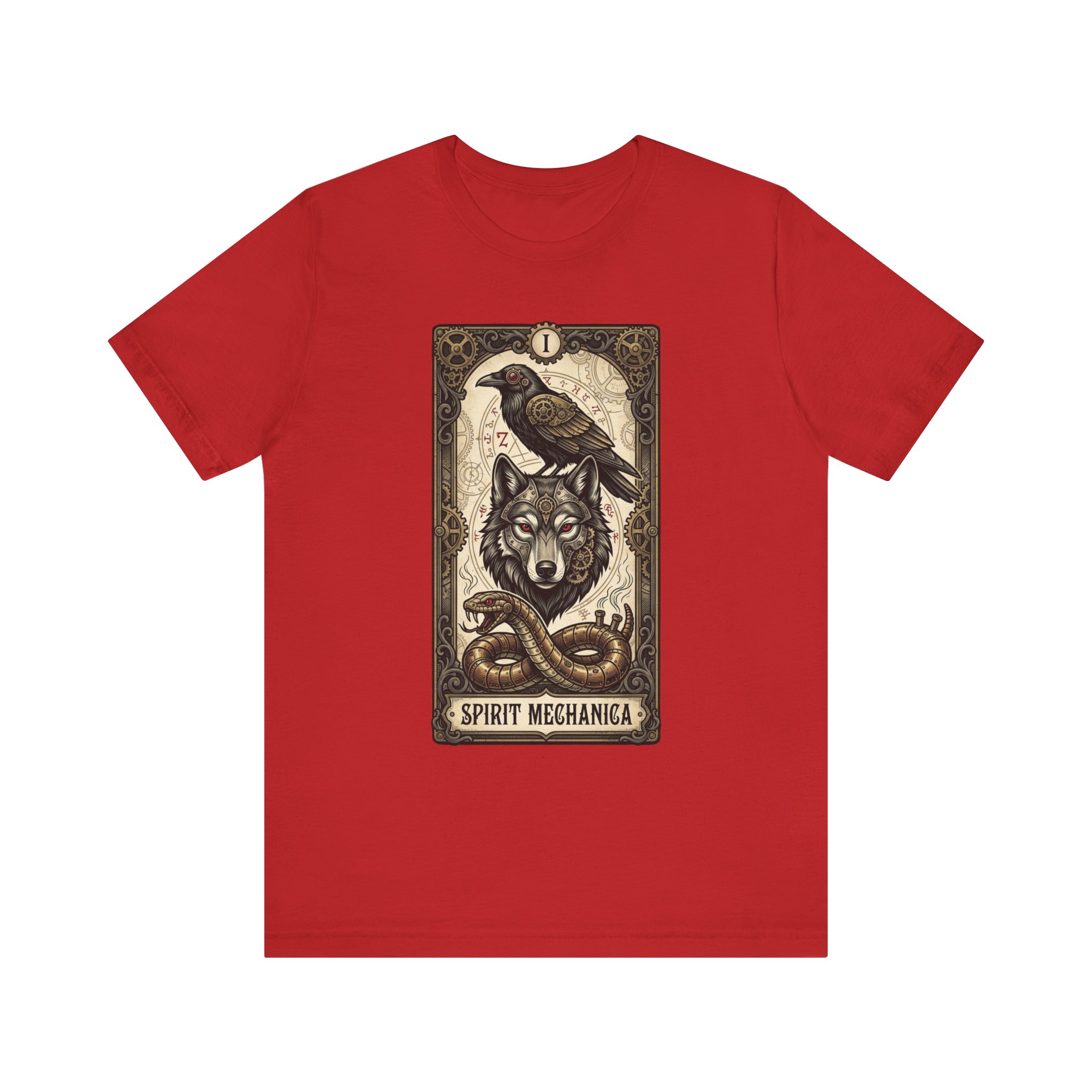 Spirit Mechanica Shirt | Steampunk Wolf Raven Tee | Dark Fantasy Animal Art | Gothic Tarot Inspired Shirt | Wolf Lover Gift - Image 13