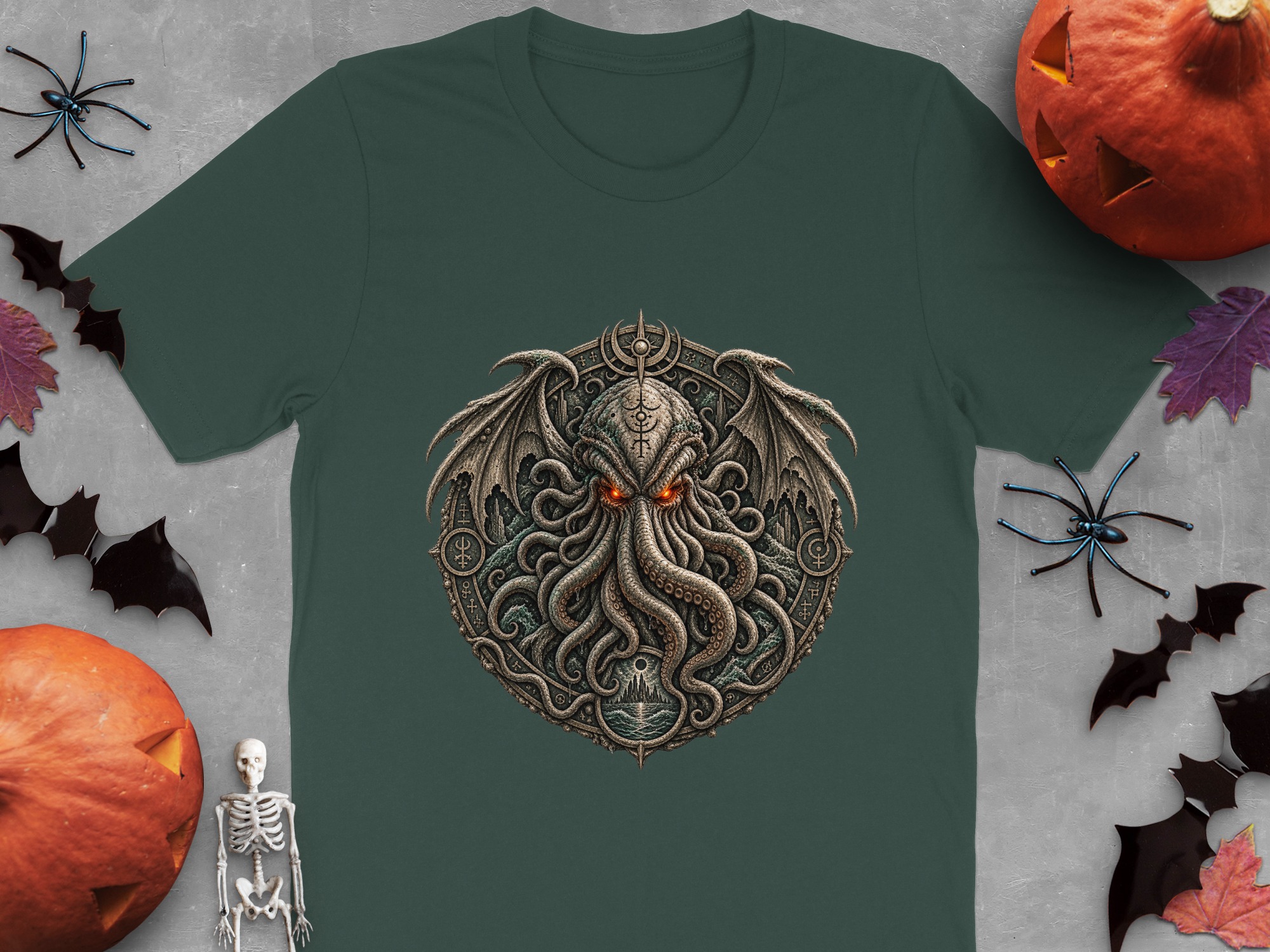 Lovecraftian Cthulhu Mythos Eldritch Horror T-Shirt, Dark Academia Gothic Cosmic Cult Tentacle Monster Tee, Unique Fantasy Gamer Gift - Image 7