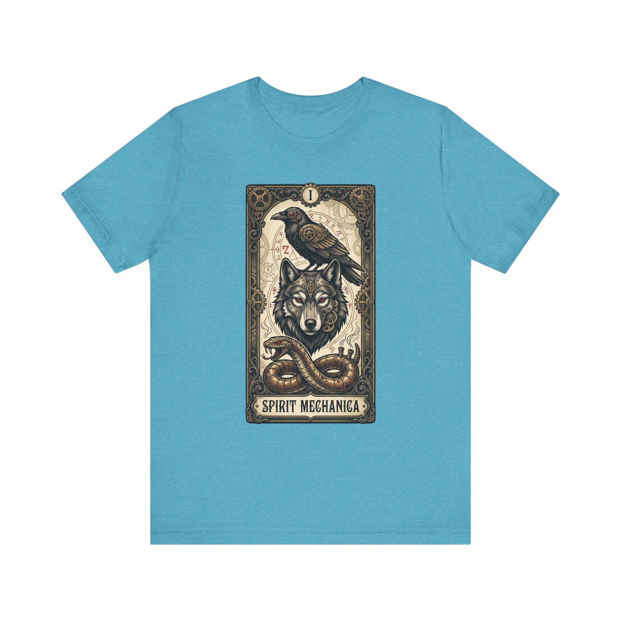 Spirit Mechanica Shirt | Steampunk Wolf Raven Tee | Dark Fantasy Animal Art | Gothic Tarot Inspired Shirt | Wolf Lover Gift - Image 11