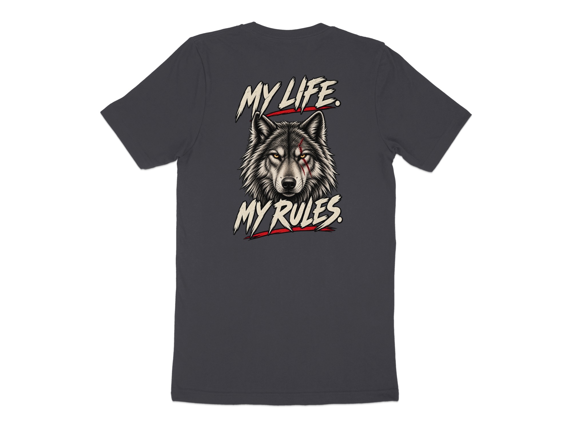 Nightwolf T-Shirt, Distressed Wolf Head Graphic Tee, Grunge Style Mens Shirt, Edgy Wolf Lover Gift, Wilderness Inspired Top - Image 5