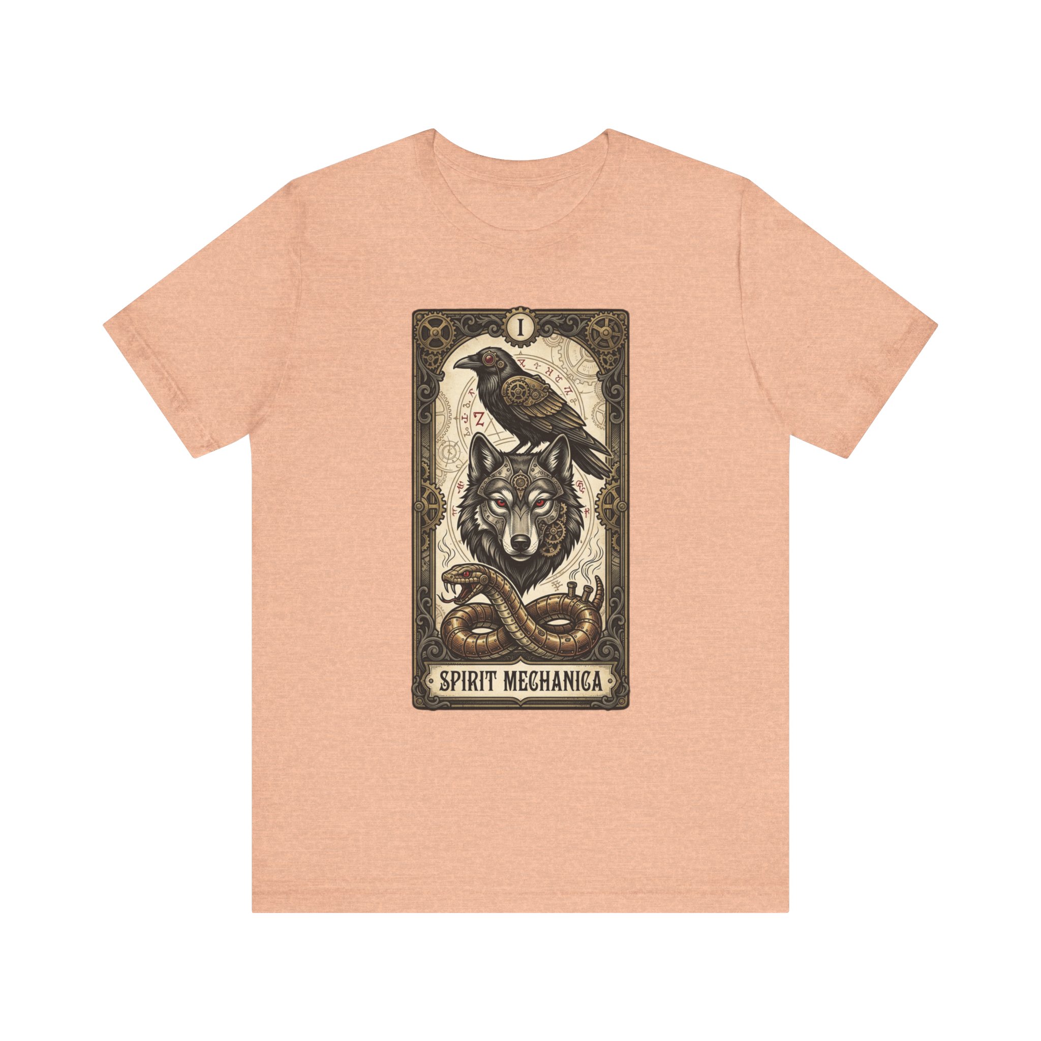 Spirit Mechanica Shirt | Steampunk Wolf Raven Tee | Dark Fantasy Animal Art | Gothic Tarot Inspired Shirt | Wolf Lover Gift - Image 8