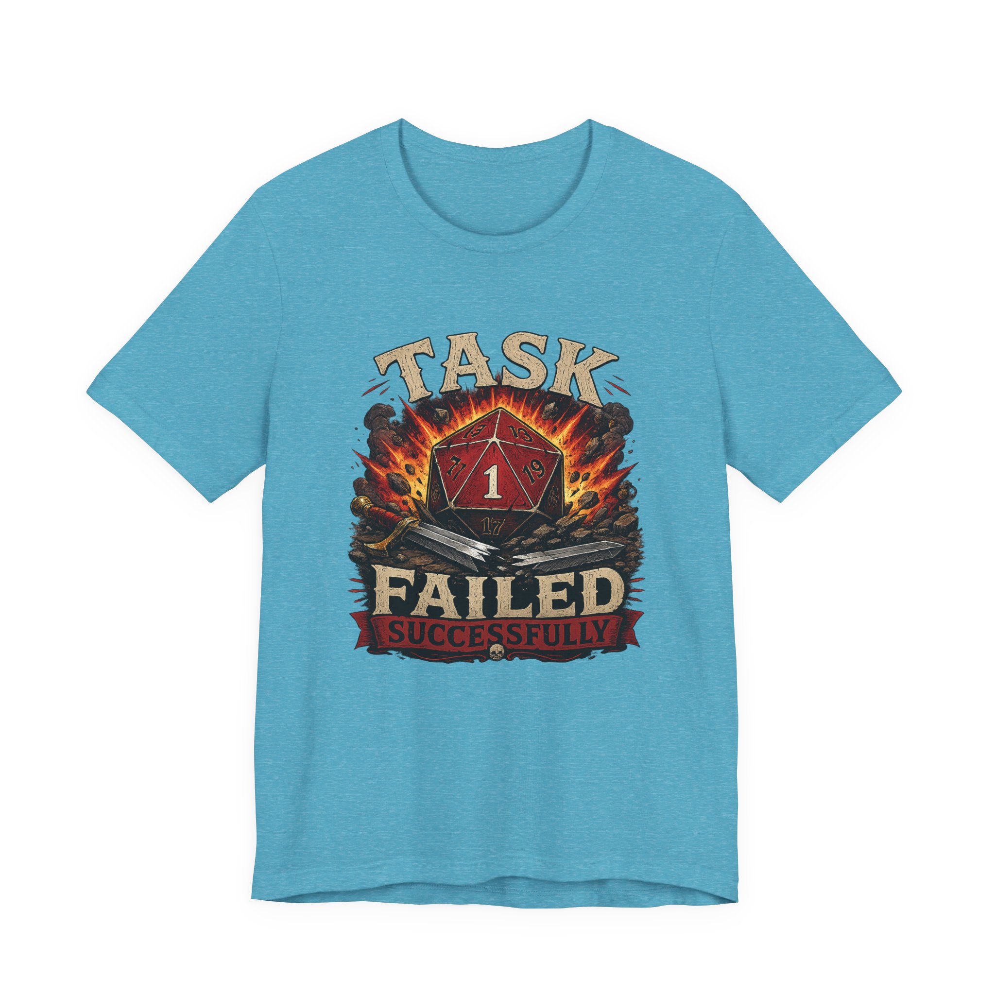 Task Failed Successfully Shirt | Nat 1 D20 Dice Shirt | Critical Fail RPG Humor | Funny DnD Gift | Dungeon Master Tabletop Gaming Tee - Image 12