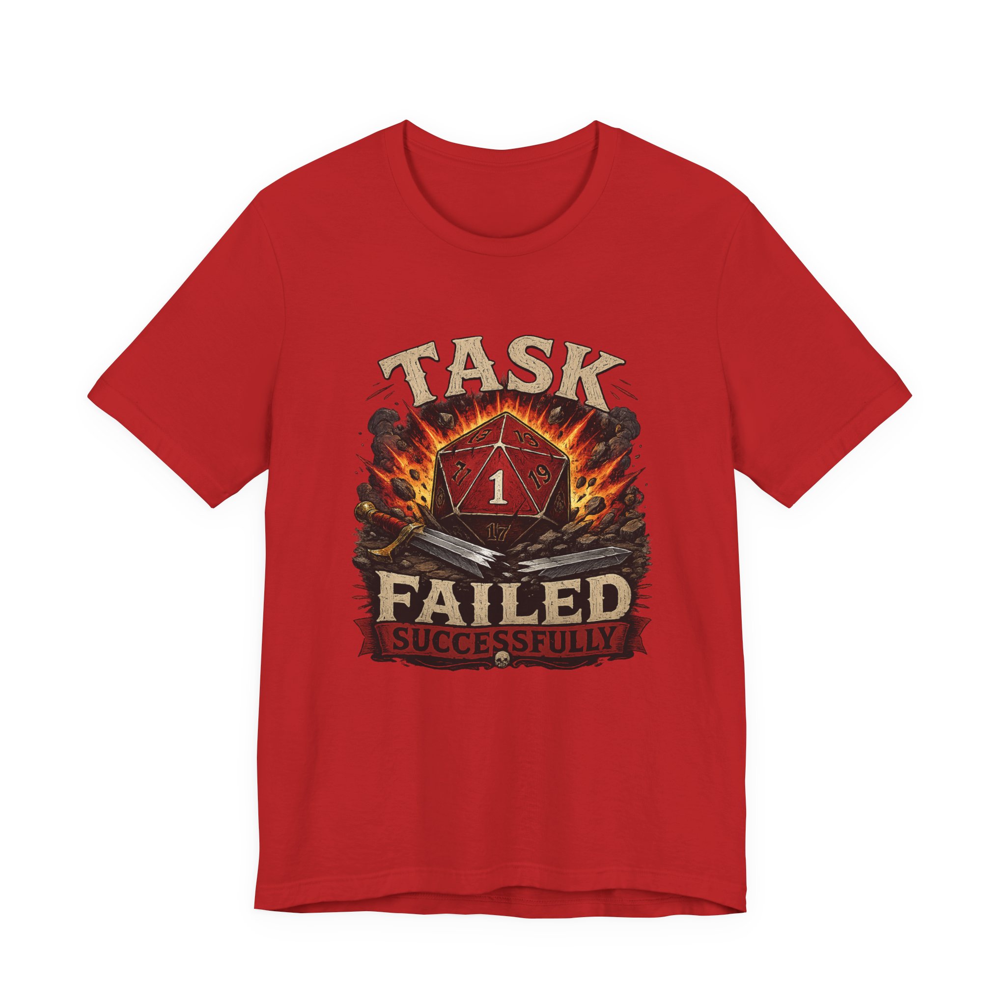 Task Failed Successfully Shirt | Nat 1 D20 Dice Shirt | Critical Fail RPG Humor | Funny DnD Gift | Dungeon Master Tabletop Gaming Tee - Image 10