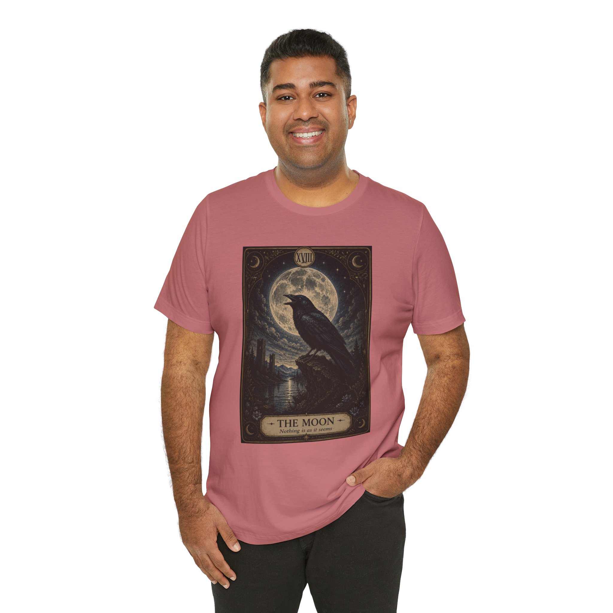 The Moon Raven Tarot Shirt | Nothing Is As It Seems | Gothic Raven Tee | Dark Academia Shirt | Witchcore Apparel | Mystical Crow Gift - Image 4