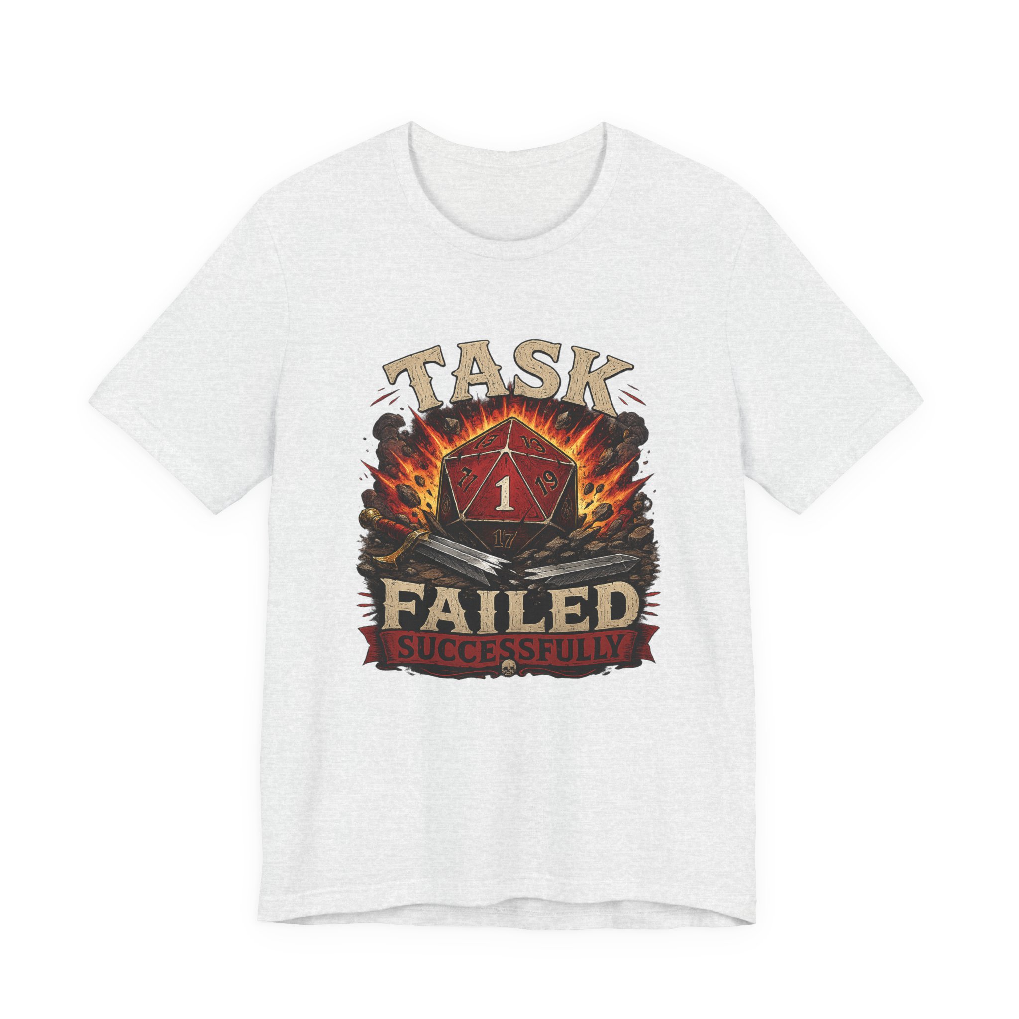 Task Failed Successfully Shirt | Nat 1 D20 Dice Shirt | Critical Fail RPG Humor | Funny DnD Gift | Dungeon Master Tabletop Gaming Tee - Image 15