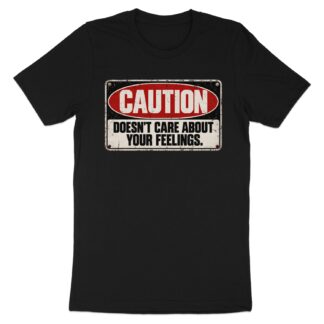 Sarcastic Caution Sign T-Shirt, Funny Vintage Warning Shirt, Edgy Grunge Graphic Tee, Sarcasm Humor Streetwear, Gag Gift for Friend