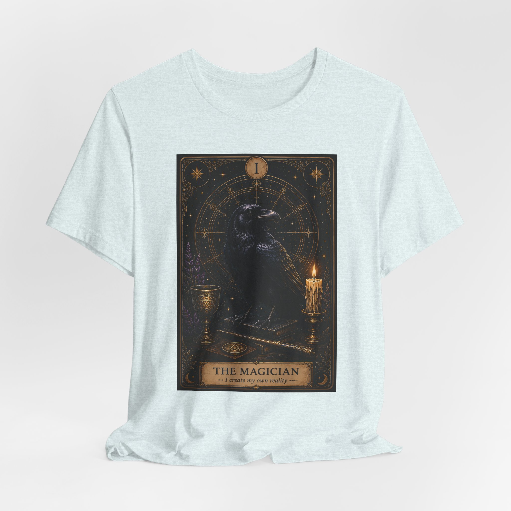 The Magician Tarot Crow T-Shirt | Occult Tarot Card Illustration - Image 11