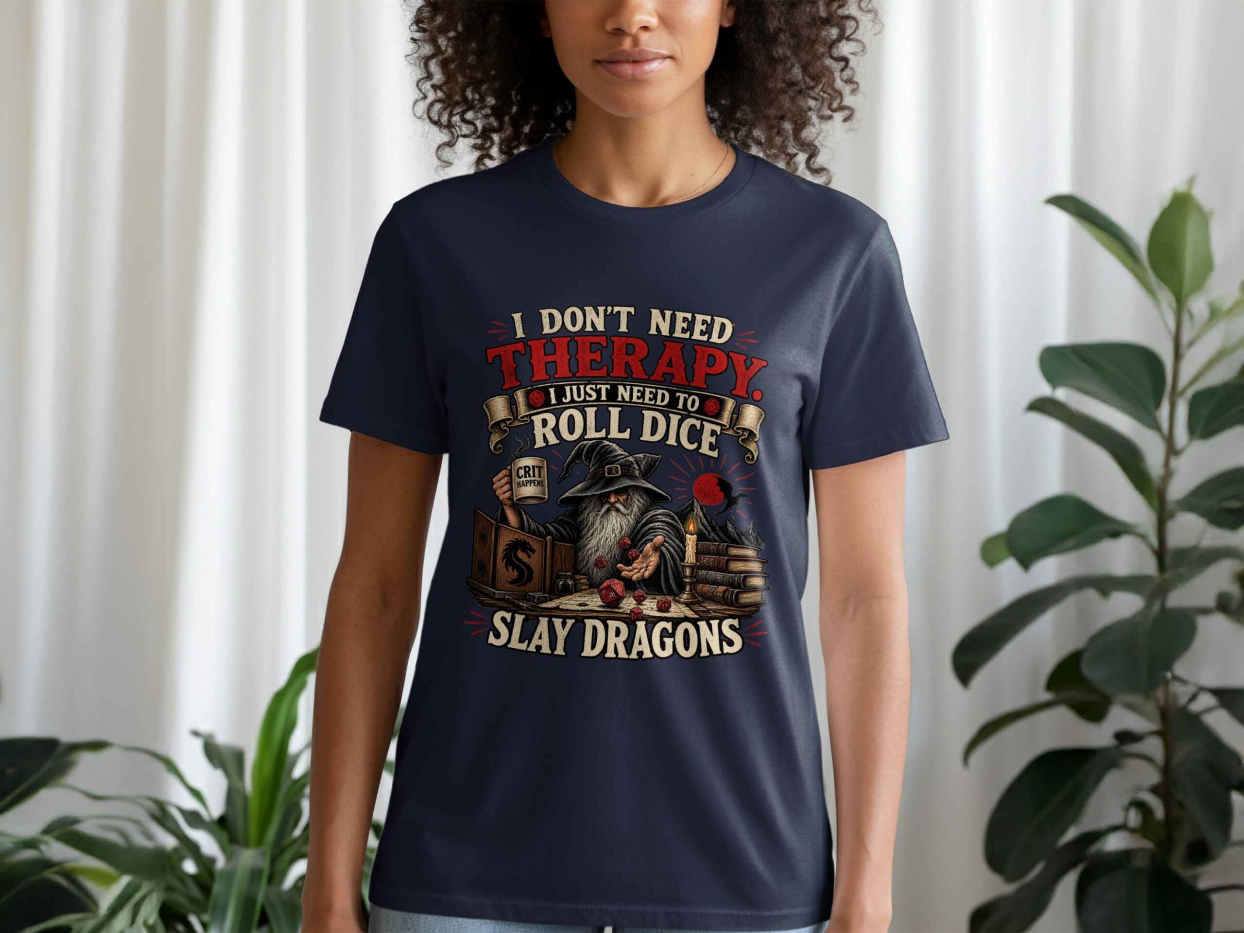 D&D Therapy T-Shirt | Roll Dice Slay Dragons Shirt | Funny Gamer Gift | Dungeon Master RPG Tee | Fantasy Wizard Gaming Apparel - Image 10