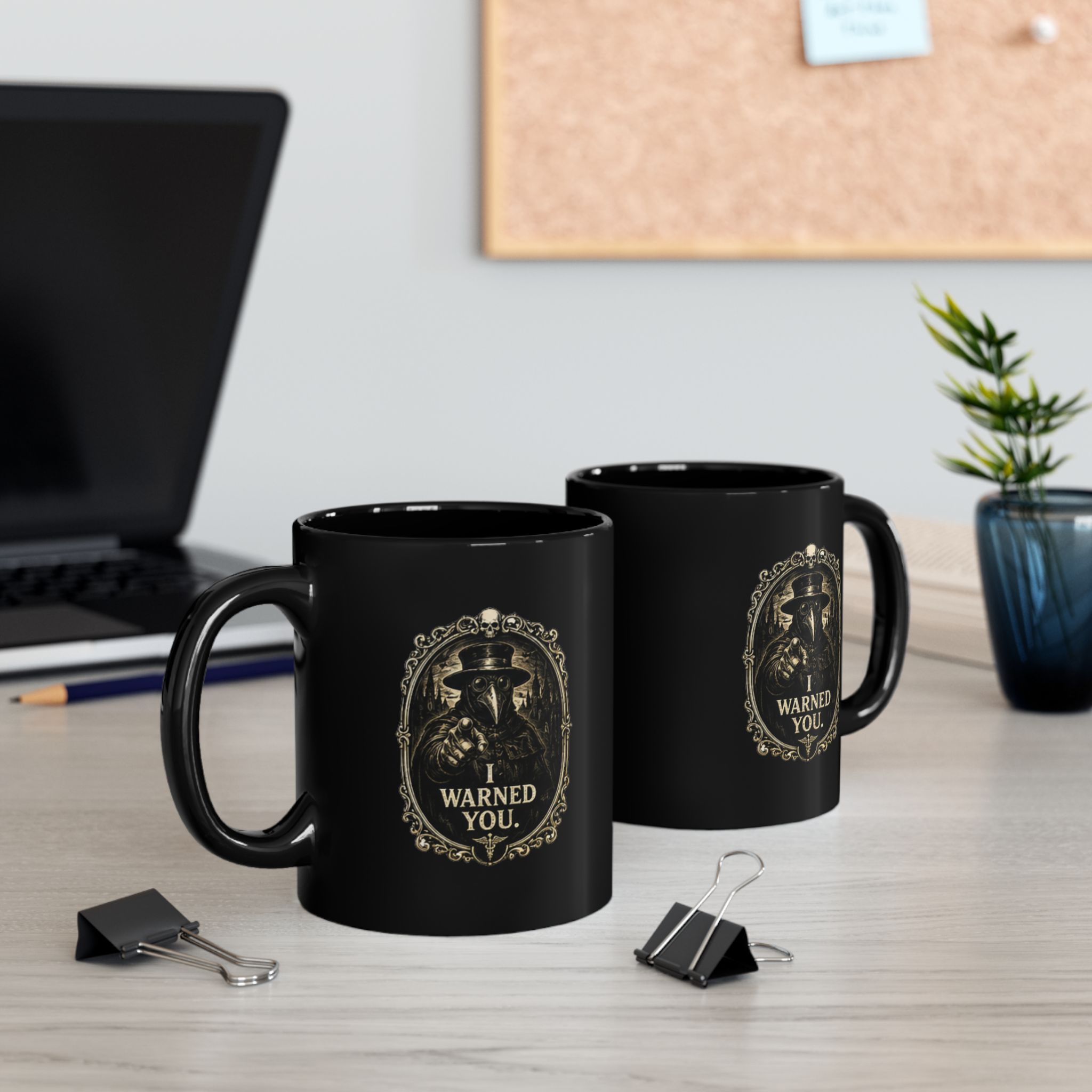 Plague Doctor Mug, Gothic Coffee Cup, Dark Academia Gift, I WARNED YOU. Macabre Vintage Style Tea Mug for Spooky Goth Lovers - Image 8