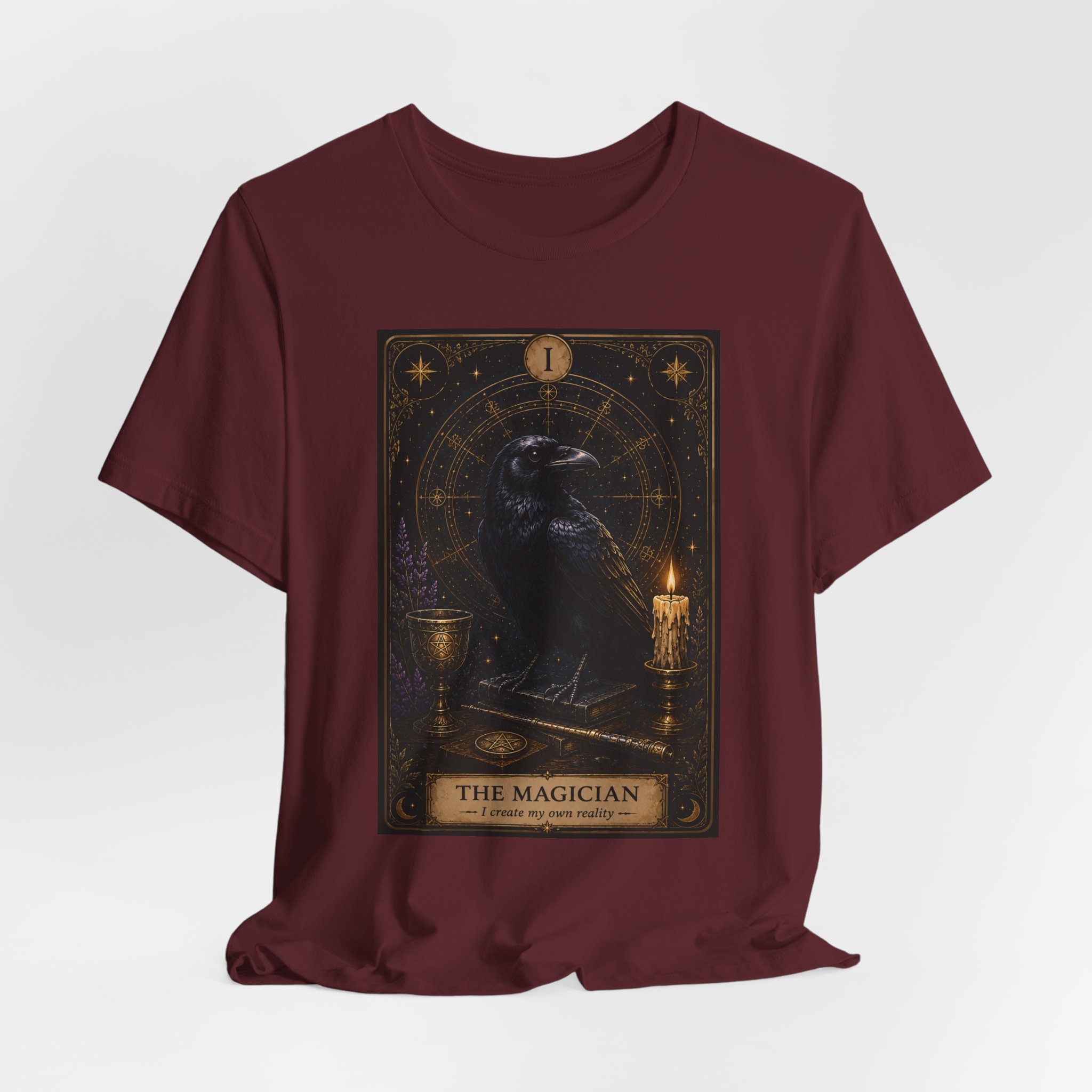 The Magician Tarot Crow T-Shirt | Occult Tarot Card Illustration - Image 14