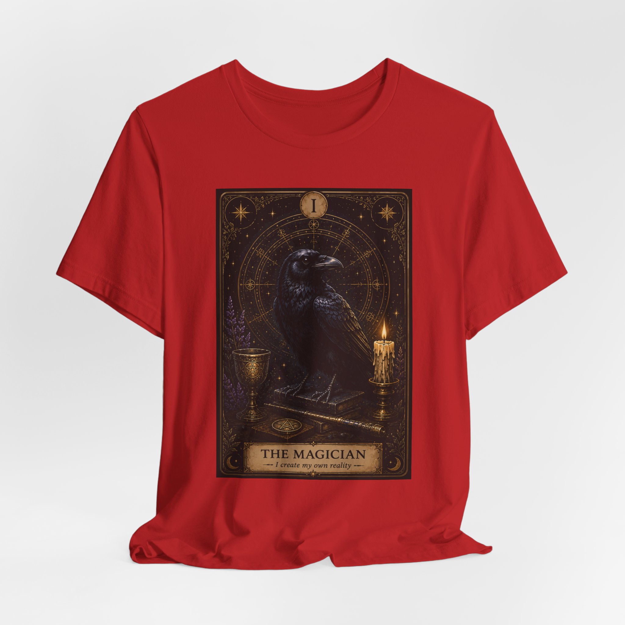 The Magician Tarot Crow T-Shirt | Occult Tarot Card Illustration - Image 15