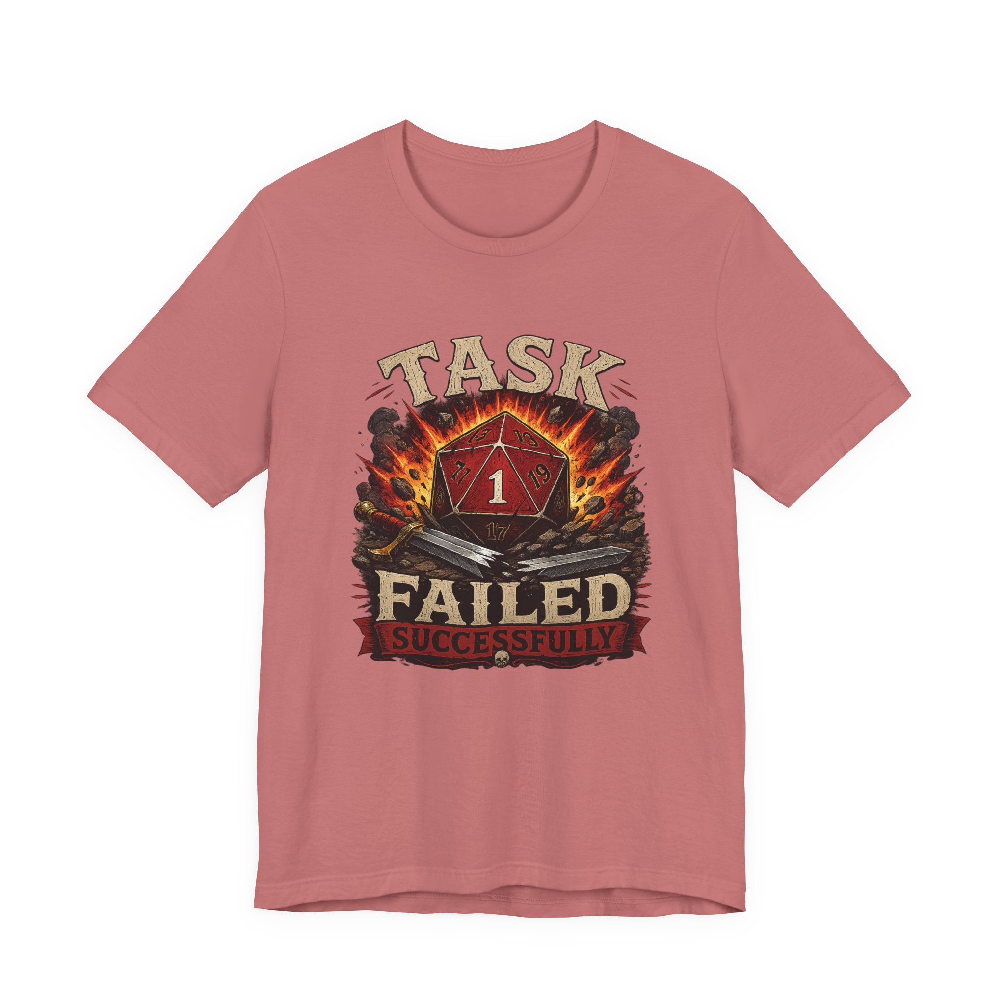 Task Failed Successfully Shirt | Nat 1 D20 Dice Shirt | Critical Fail RPG Humor | Funny DnD Gift | Dungeon Master Tabletop Gaming Tee - Image 16