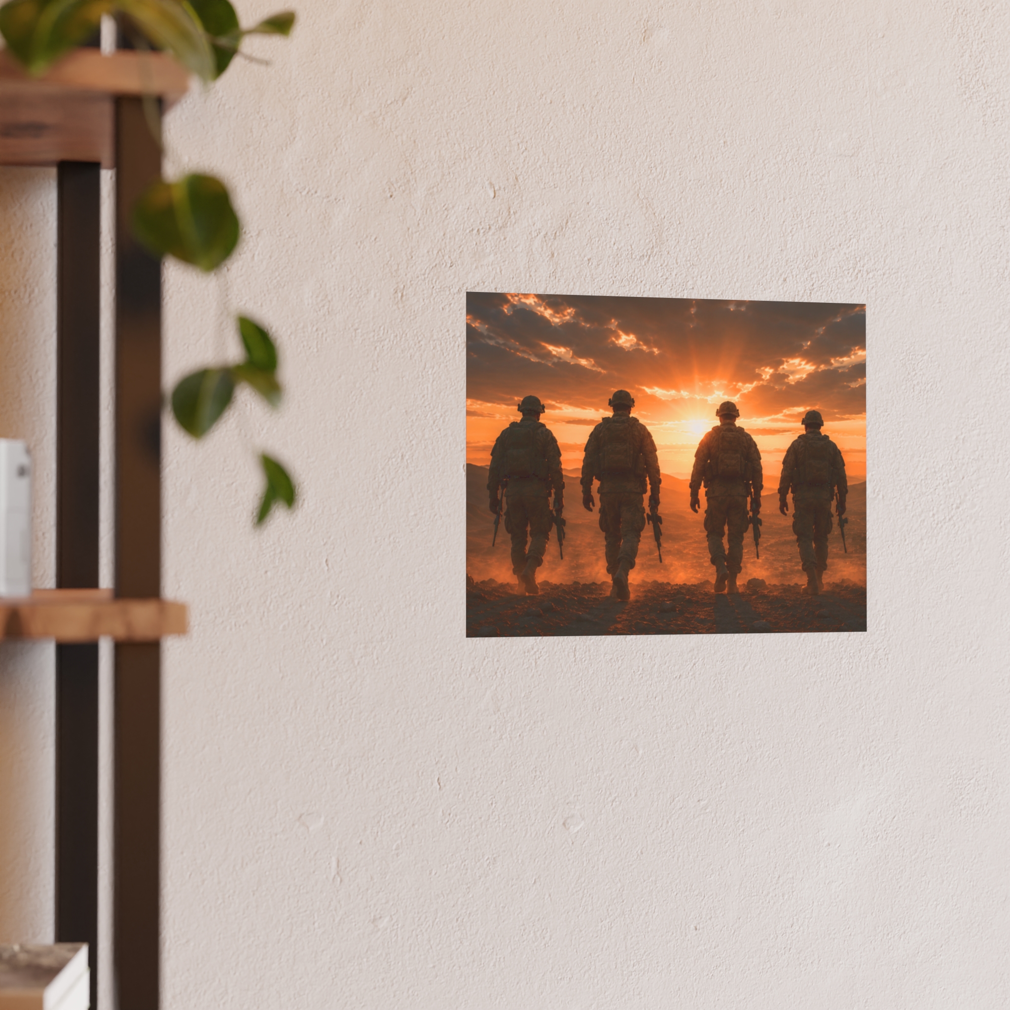 Heroic Soldiers Sunset Military Art Print Poster, Patriotic Armed Forces Wall Decor, Veteran Appreciation Gift, Warrior Spirit Home Decor - Image 5