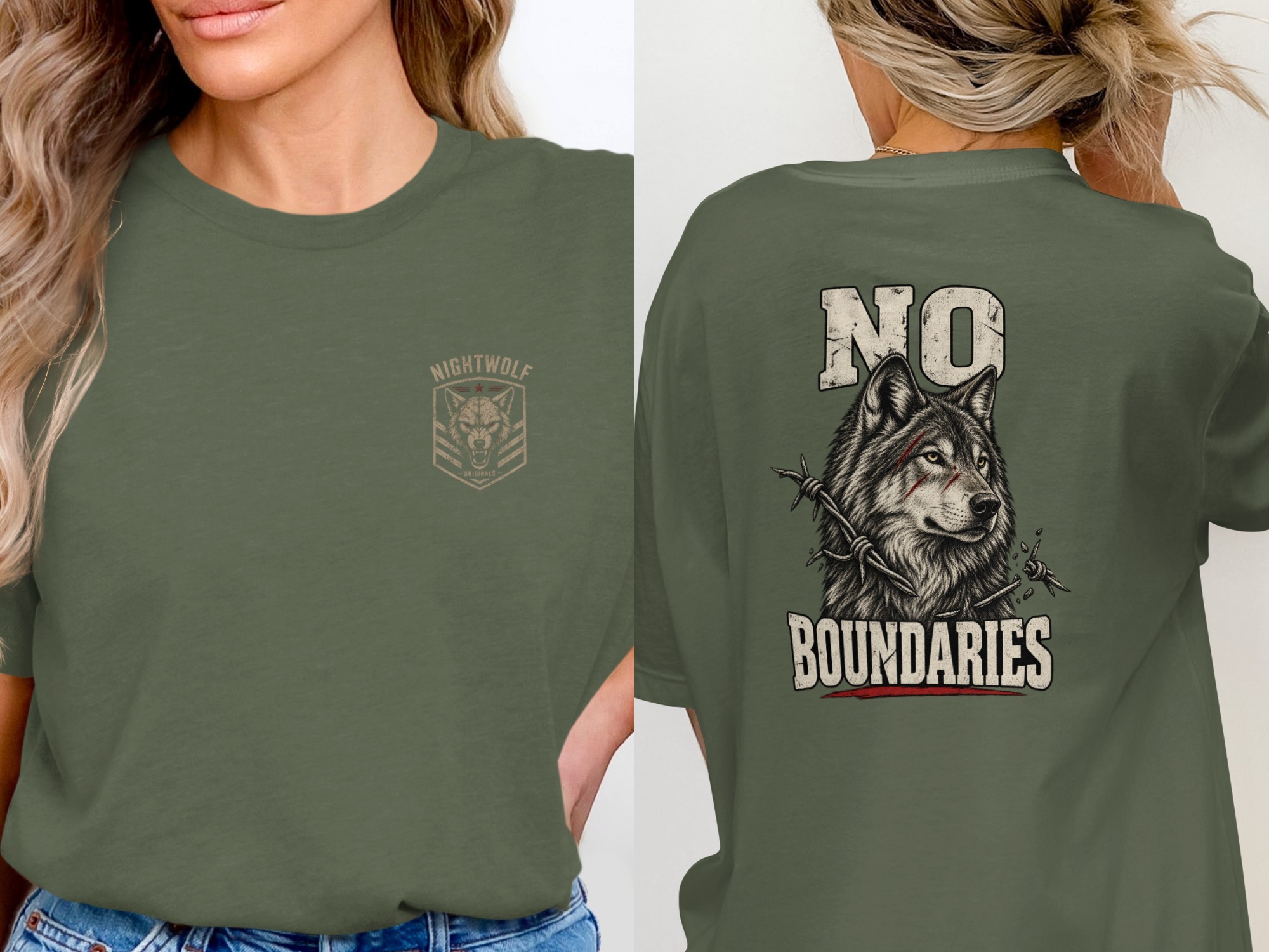 Nightwolf Originals T-Shirt | Vintage Distressed Wolf Graphic Tee for Men | Rugged Animal Print Shirt Gift - Image 12