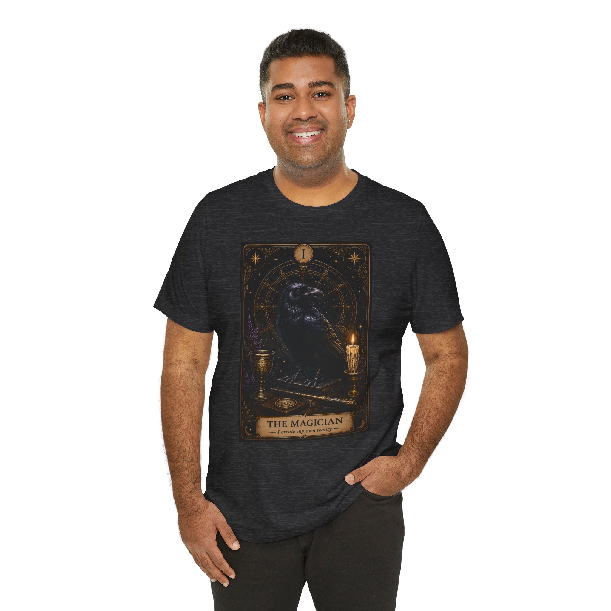 The Magician Tarot Crow T-Shirt | Occult Tarot Card Illustration