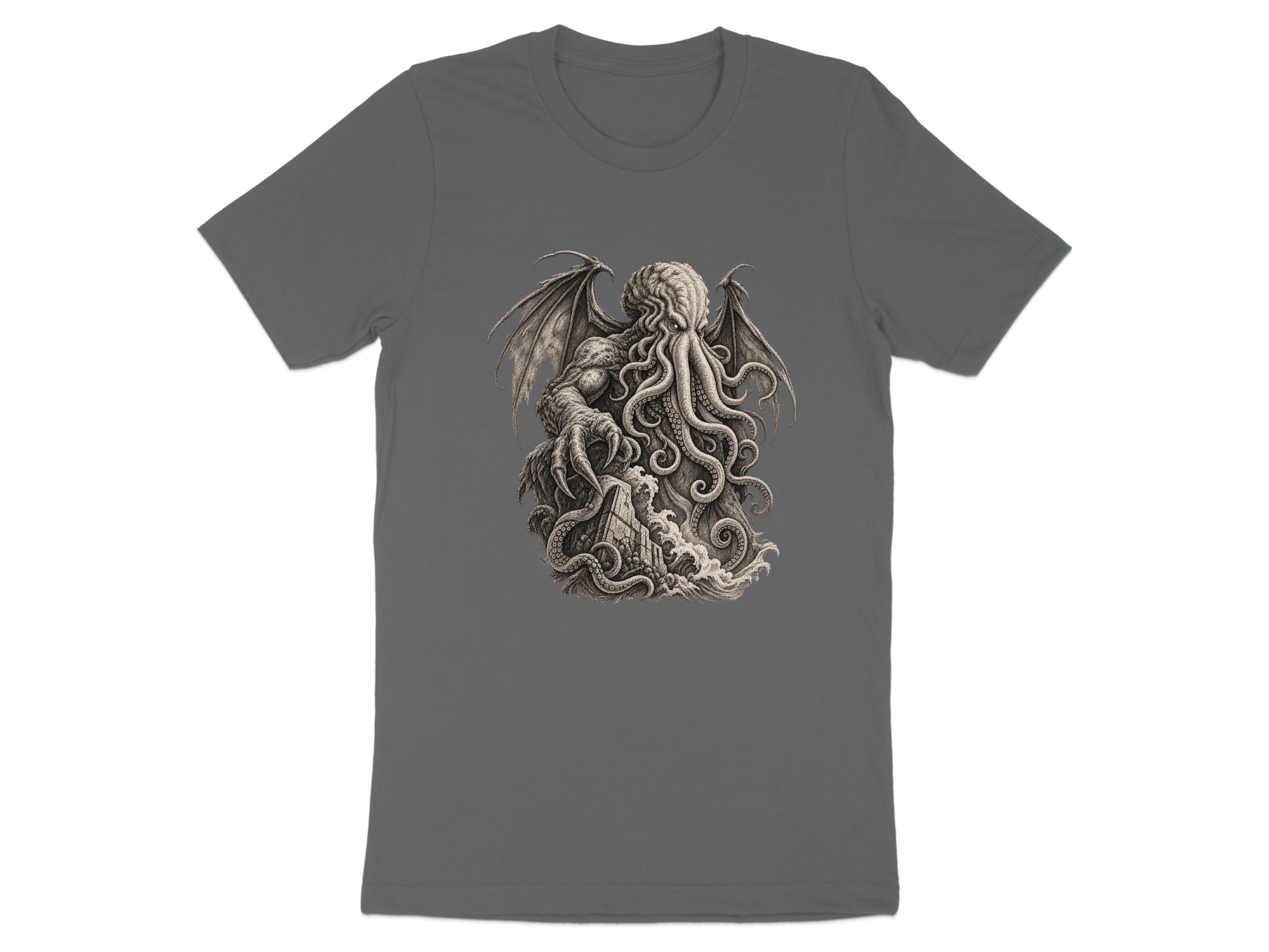 Cthulhu Lovecraftian Horror T-Shirt, Dark Academia Gothic Mythos Tentacle Monster Graphic Tee, Eldritch Cosmic Art - Image 17