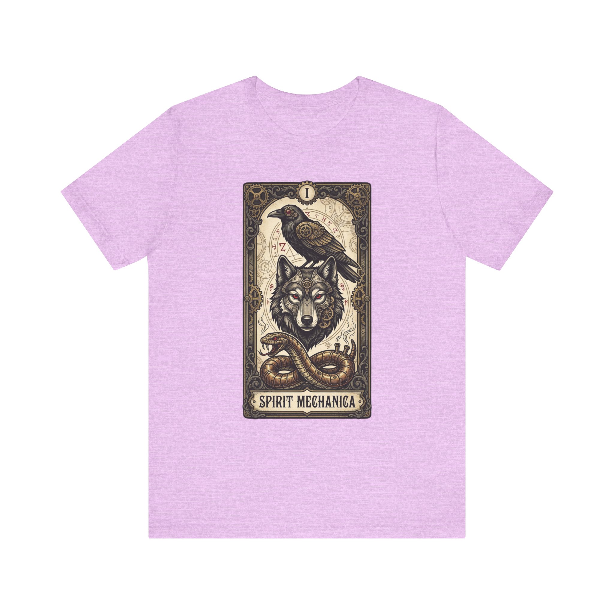 Spirit Mechanica Shirt | Steampunk Wolf Raven Tee | Dark Fantasy Animal Art | Gothic Tarot Inspired Shirt | Wolf Lover Gift - Image 12