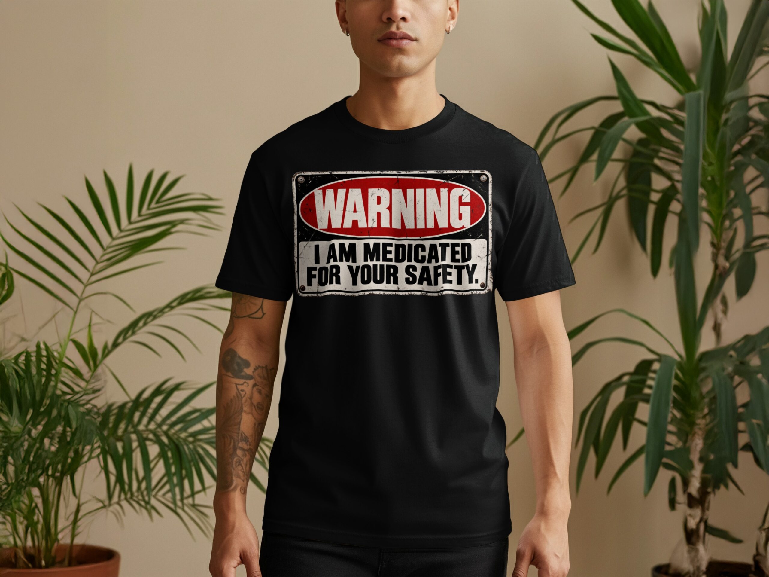 Medicated For Your Safety Shirt, Funny Warning T-Shirt, Sarcastic Mental Health Tee, Dark Humor Graphic Shirt, Introvert Gag Gift - Image 8