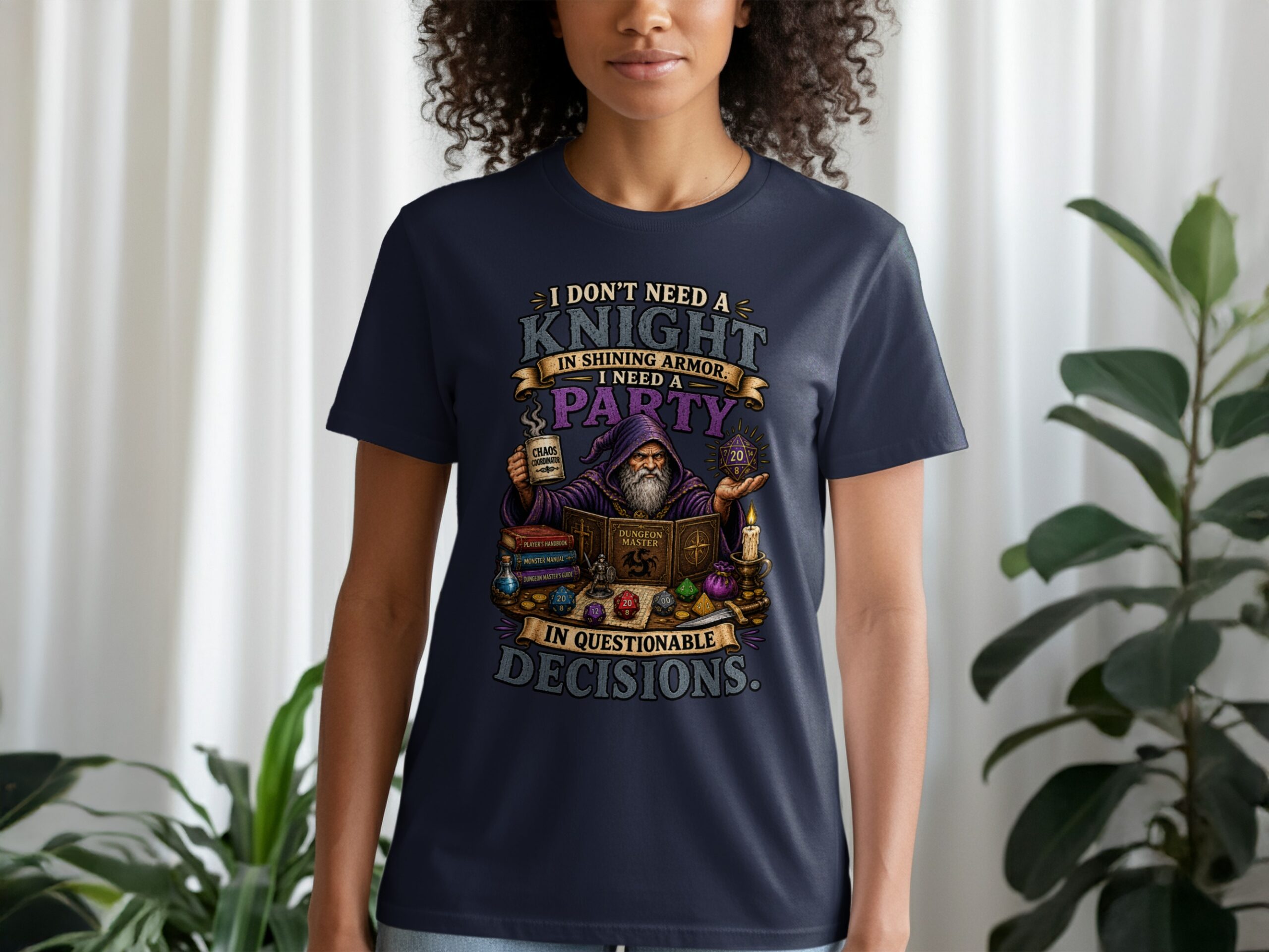 Dungeon Master Shirt, Chaos Coordinator DM Gift, Funny D&D RPG Game Night T-Shirt, Questionable Decisions Polyhedral Dice Tee - Image 10