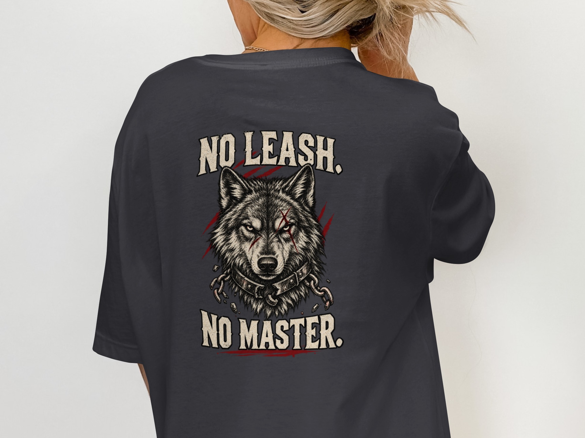 Nightwolf T-Shirt, Distressed Wolf Graphic Tee, Rugged Men's Vintage Style Wildlife Animal Lover Gift Shirt