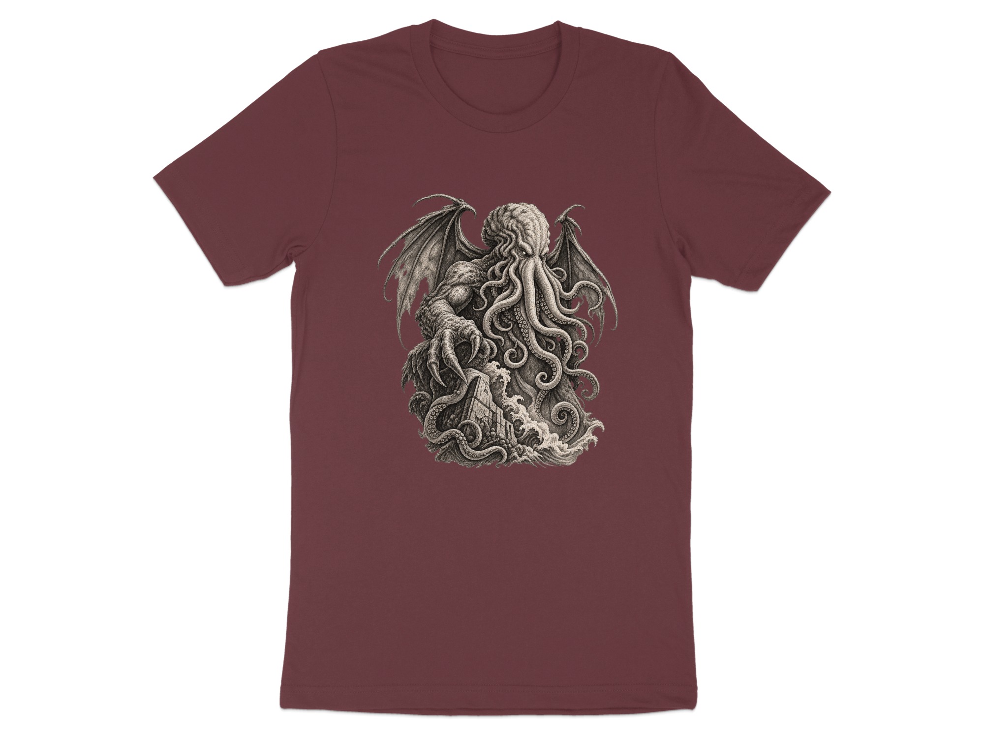 Cthulhu Lovecraftian Horror T-Shirt, Dark Academia Gothic Mythos Tentacle Monster Graphic Tee, Eldritch Cosmic Art - Image 18