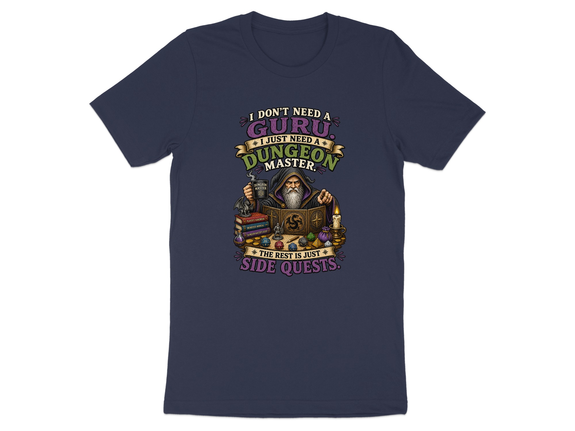 Dungeon Master T-Shirt: Funny DM Gift | TTRPG Gaming Tee | Side Quests Fantasy Roleplaying Apparel for D and D Enthusiasts and Gamers - Image 2