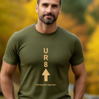 UR8 Arrow Vertical Graphic Tee | Minimal Text Shirt