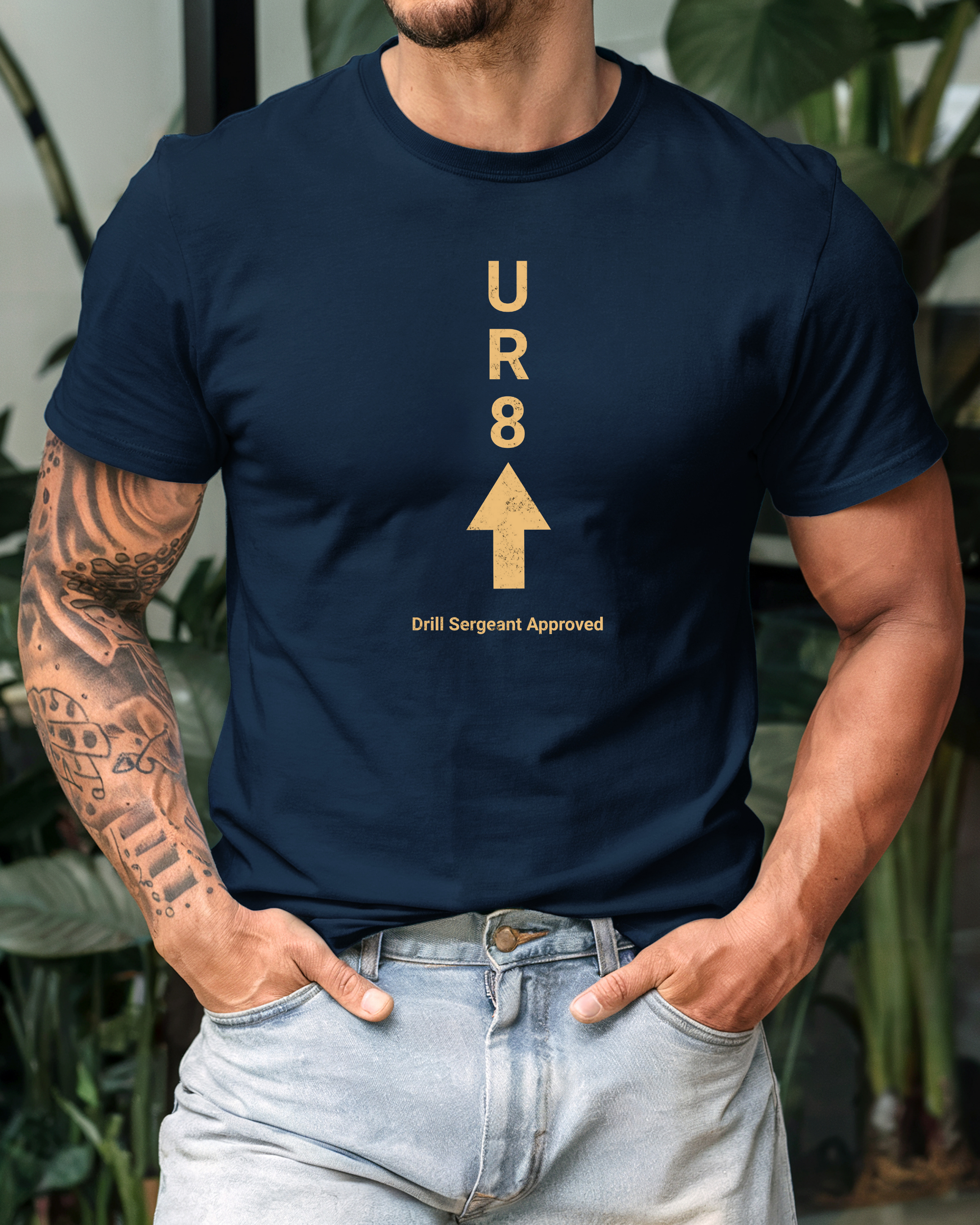 UR8 Arrow Vertical Graphic Tee | Minimal Text Shirt - Image 7