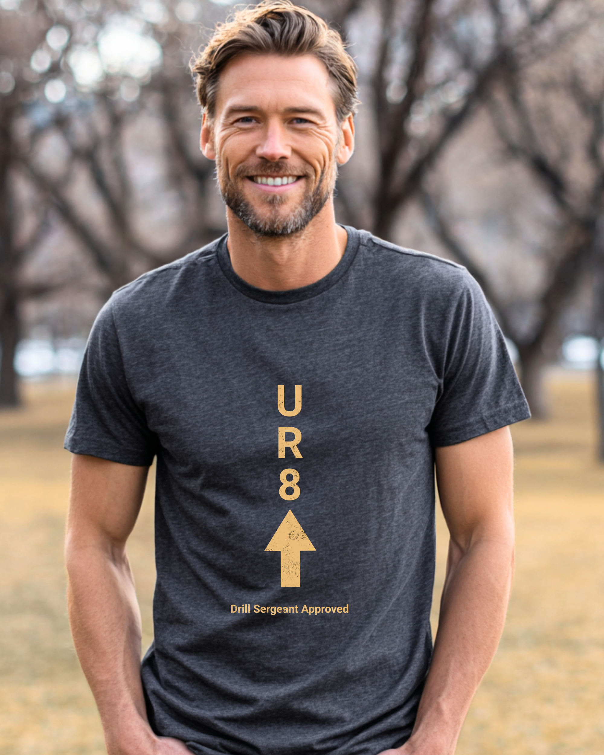 UR8 Arrow Vertical Graphic Tee | Minimal Text Shirt - Image 9