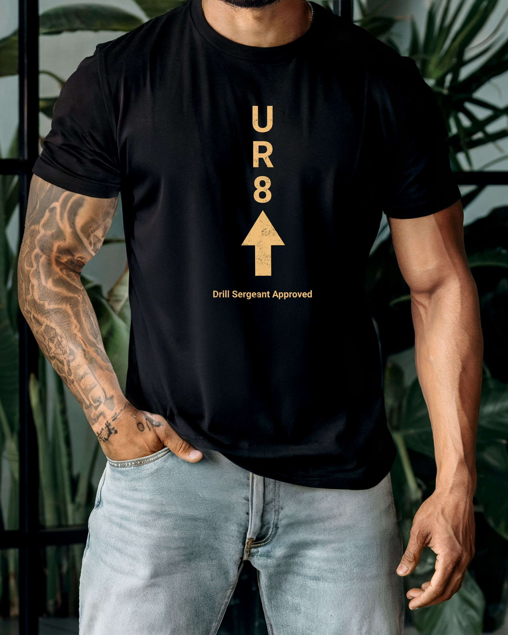 UR8 Arrow Vertical Graphic Tee | Minimal Text Shirt - Image 11