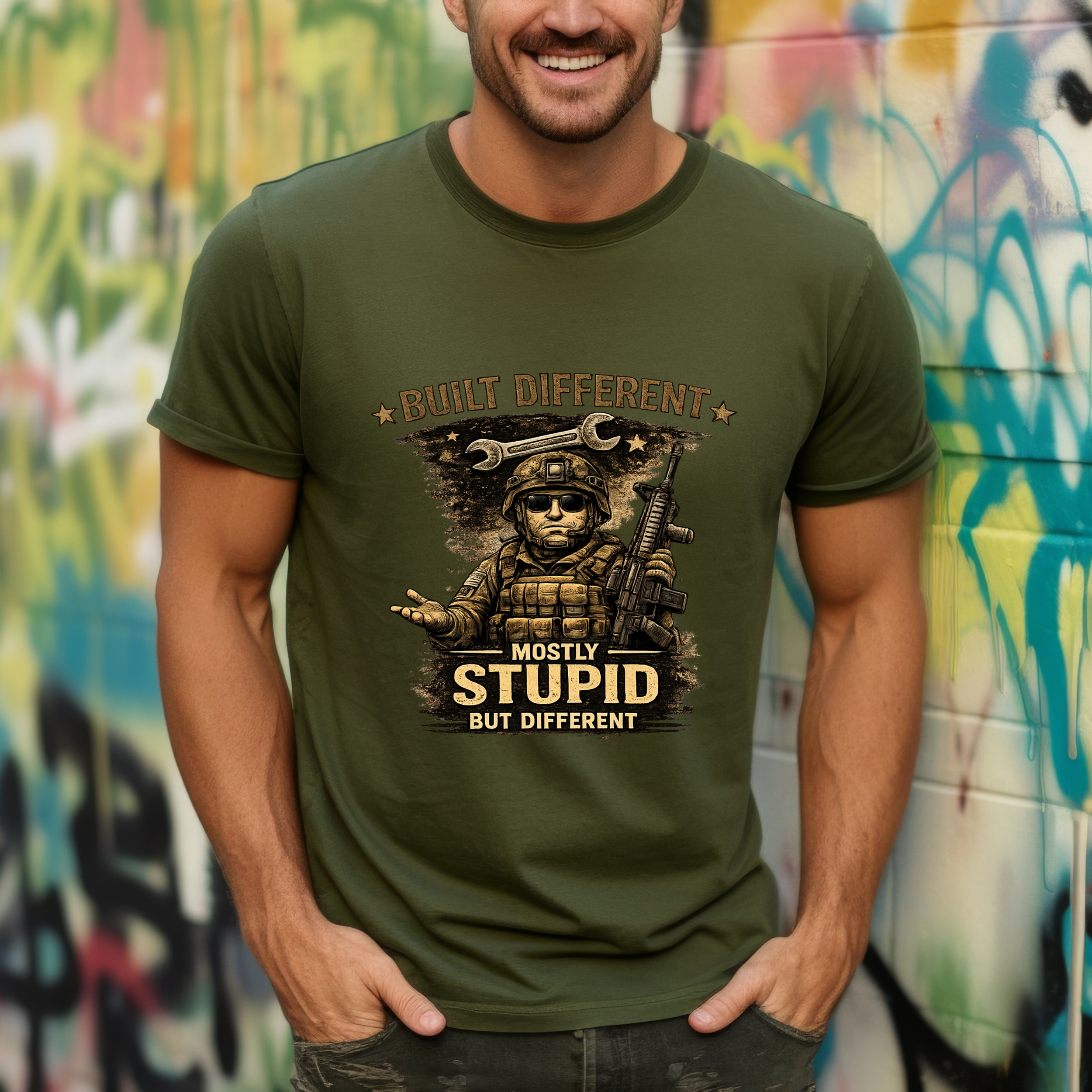 Sarcasm Is My Thank You For Understanding T-Shirt | Military Soldier Coffee Design - Image 4