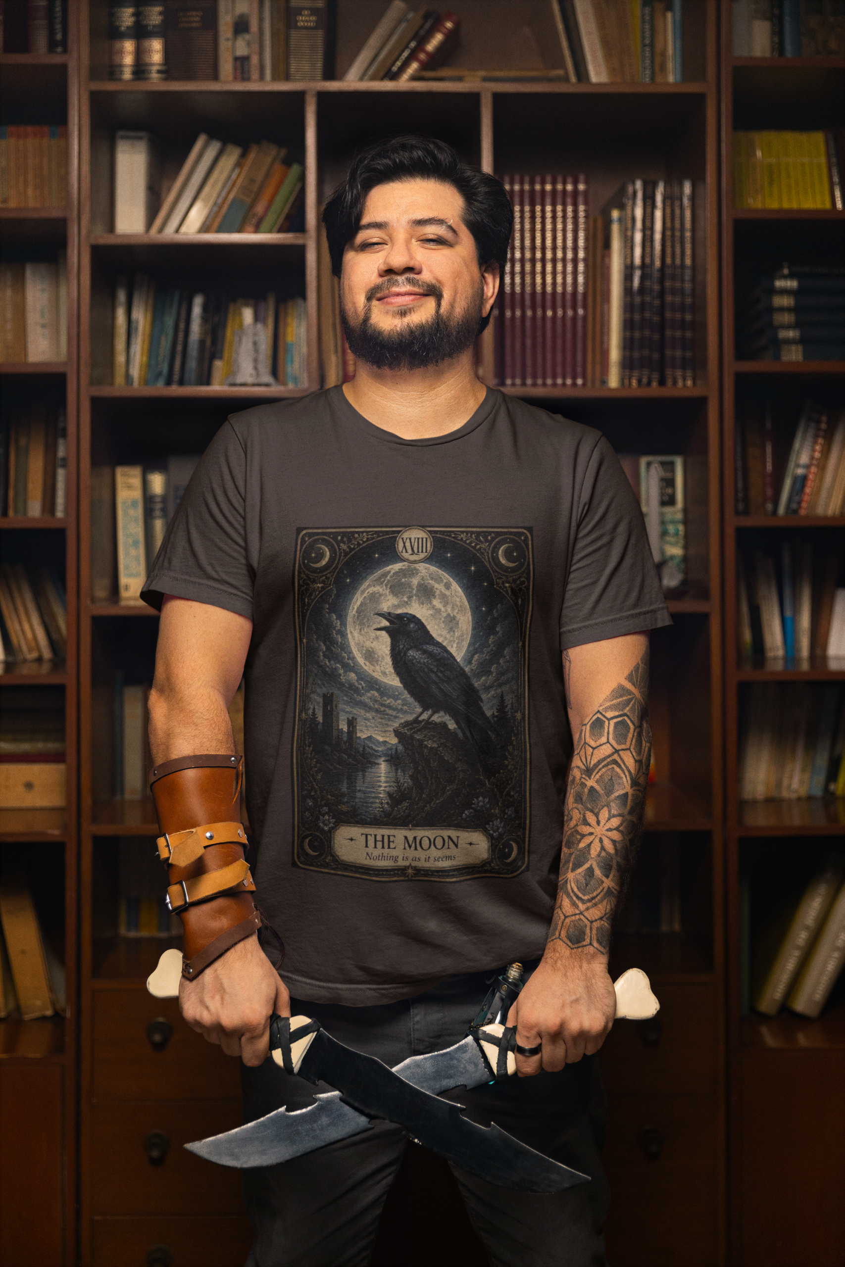 The Moon Raven Tarot Shirt | Nothing Is As It Seems | Gothic Raven Tee | Dark Academia Shirt | Witchcore Apparel | Mystical Crow Gift
