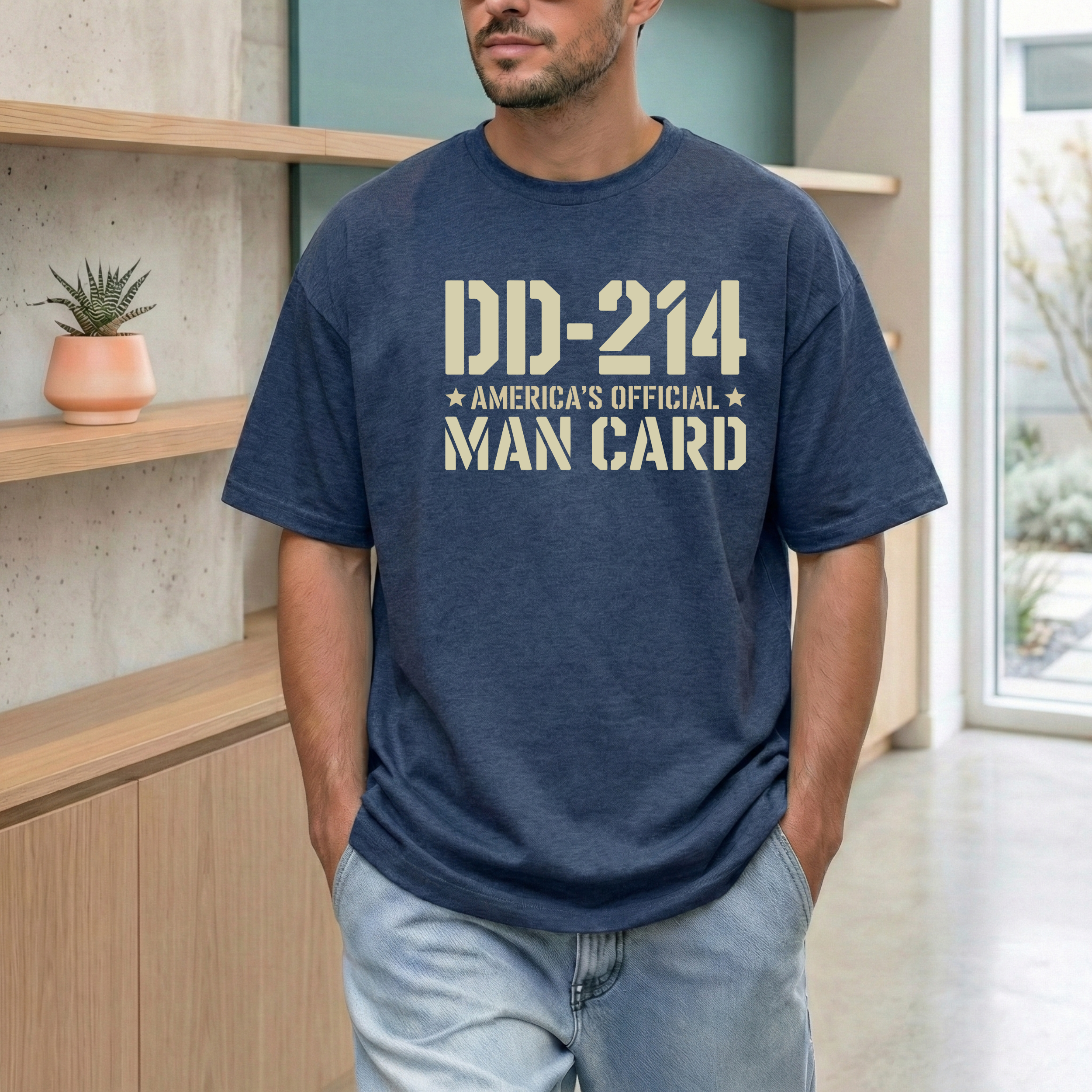 DD-214 Americas Official Man Card T-Shirt Veteran Military Tee - Image 6