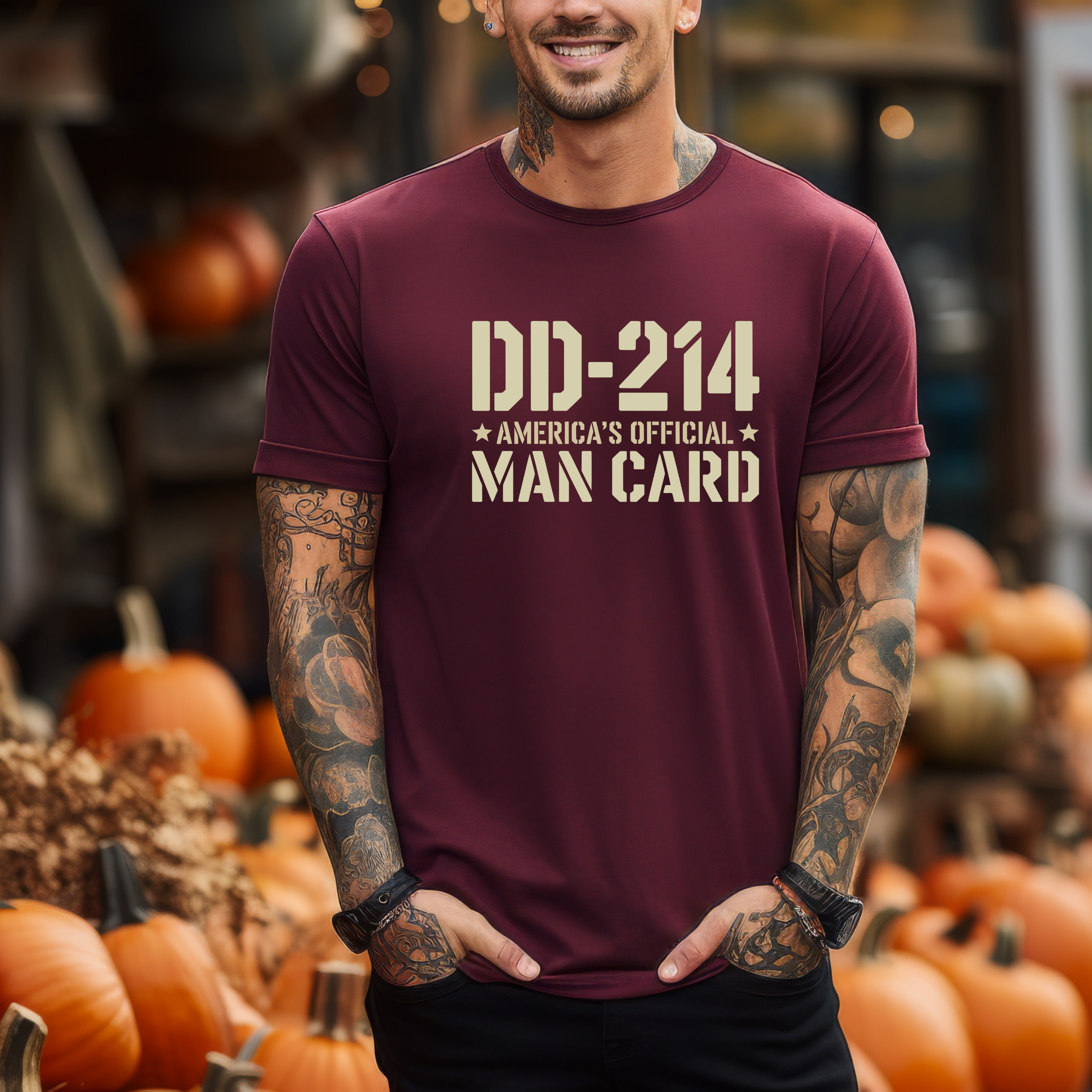 DD-214 Americas Official Man Card T-Shirt Veteran Military Tee - Image 7