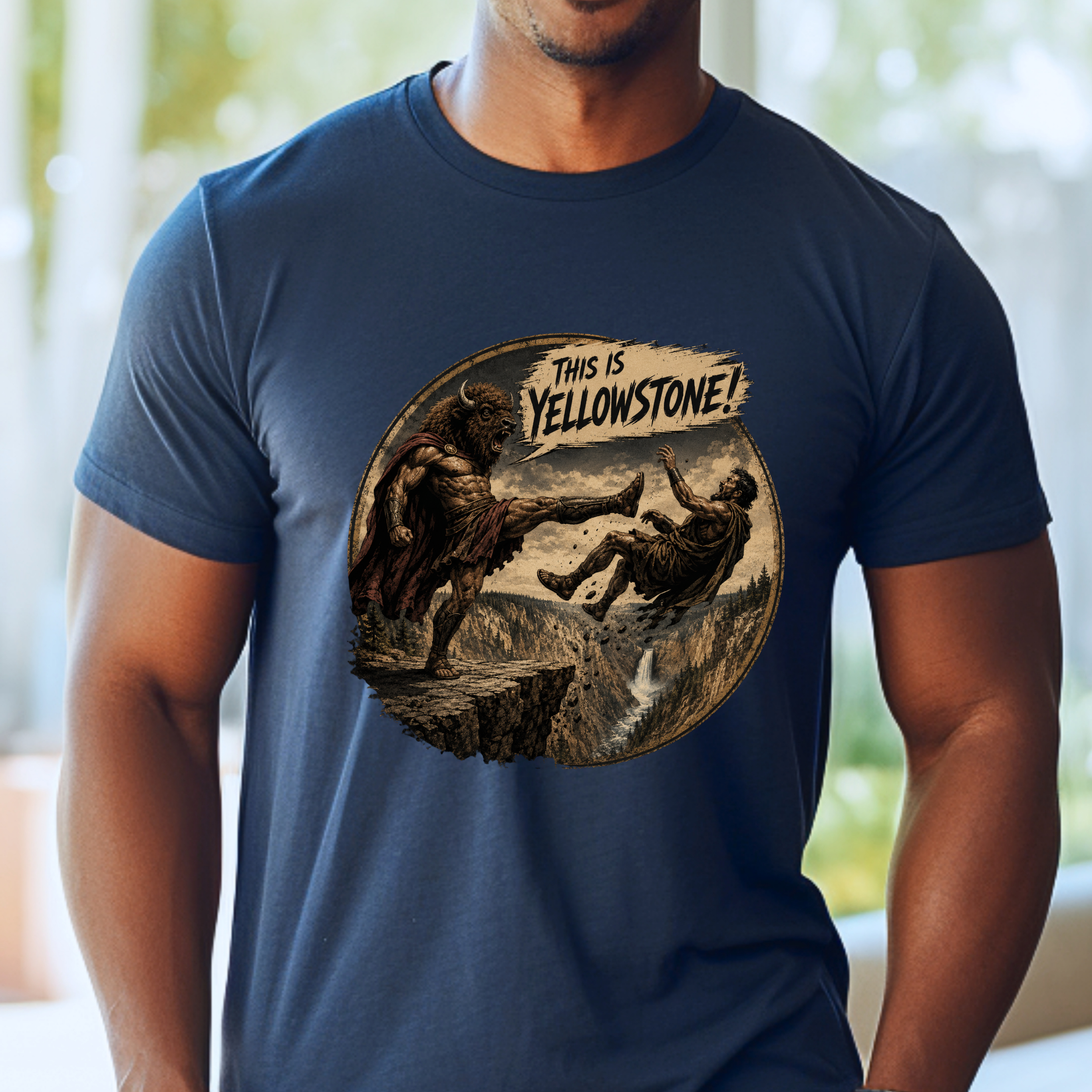 Sarcastic Yellowstone Bison Skull Tee | National Park Vintage Graphic T-Shirt - Image 3
