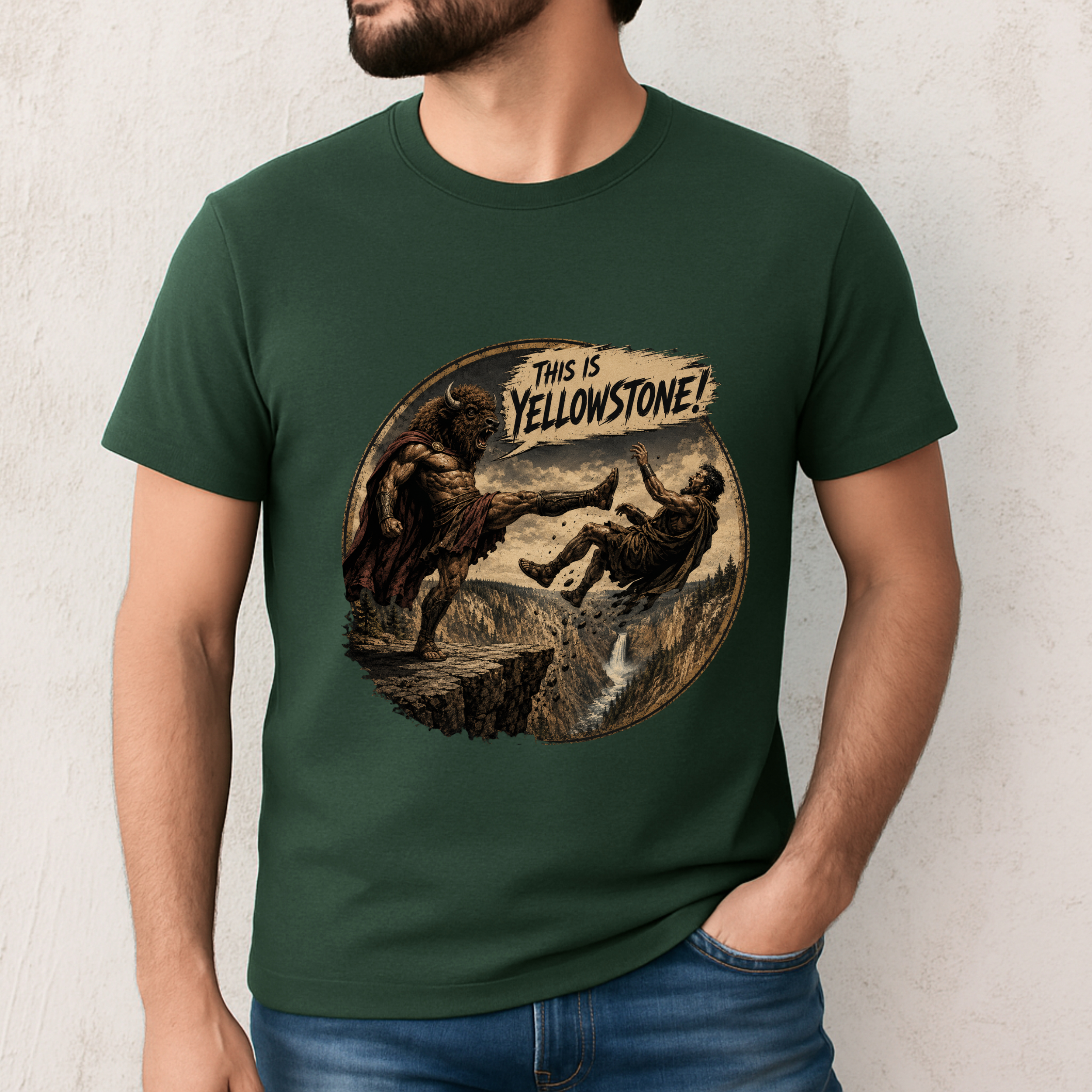 Sarcastic Yellowstone Bison Skull Tee | National Park Vintage Graphic T-Shirt - Image 4