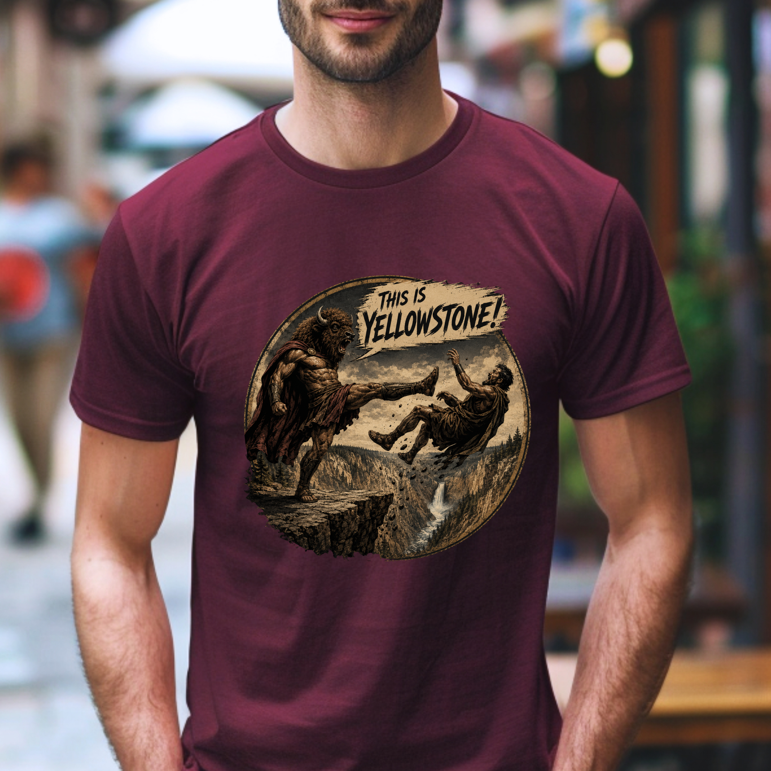 Sarcastic Yellowstone Bison Skull Tee | National Park Vintage Graphic T-Shirt - Image 6