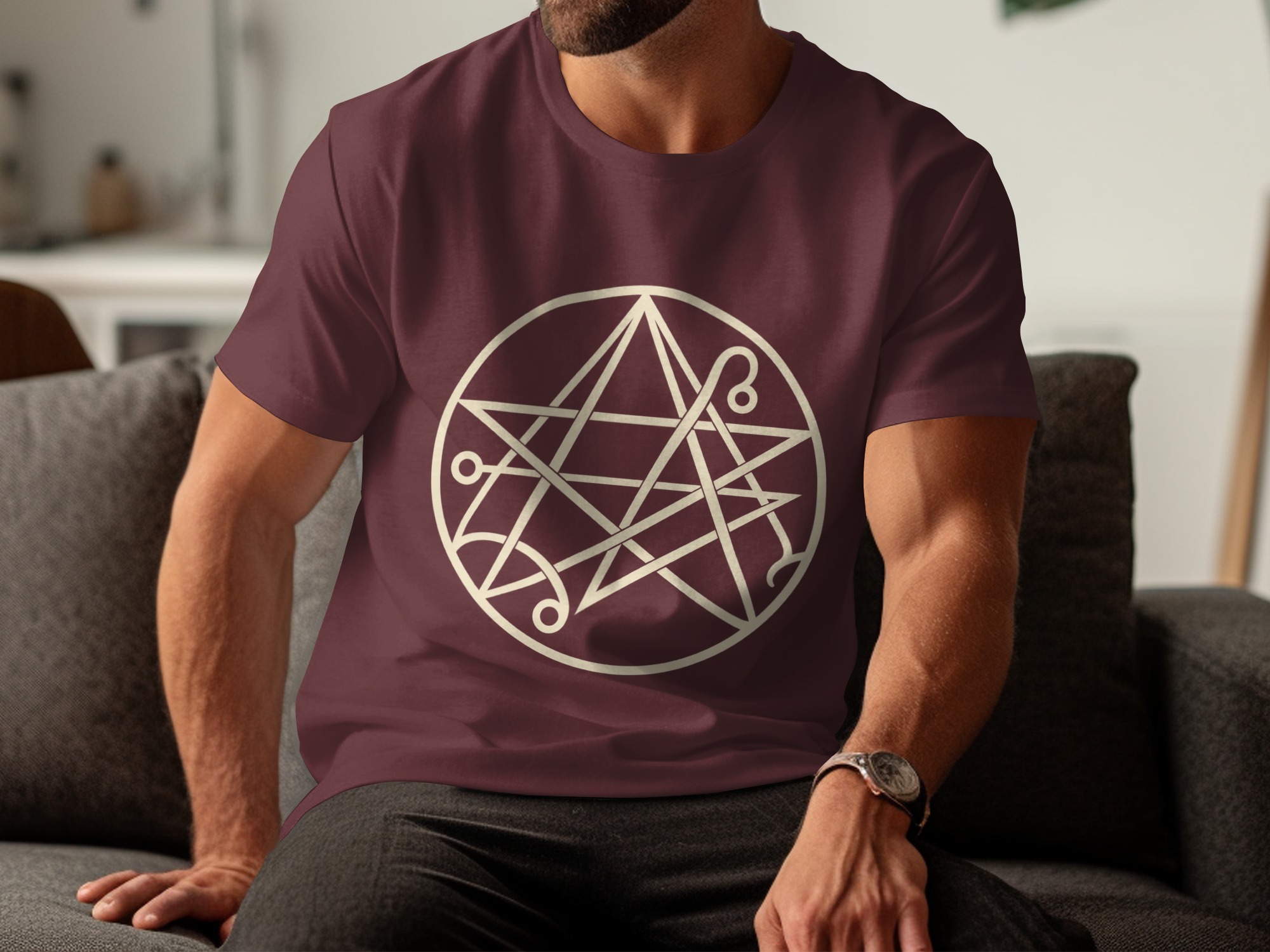 Occult Symbol Magic Circle T-Shirt, Witchy Aesthetic Mystic Pentagram Graphic Tee, Dark Academia Esoteric Spiritual Gift - Image 13