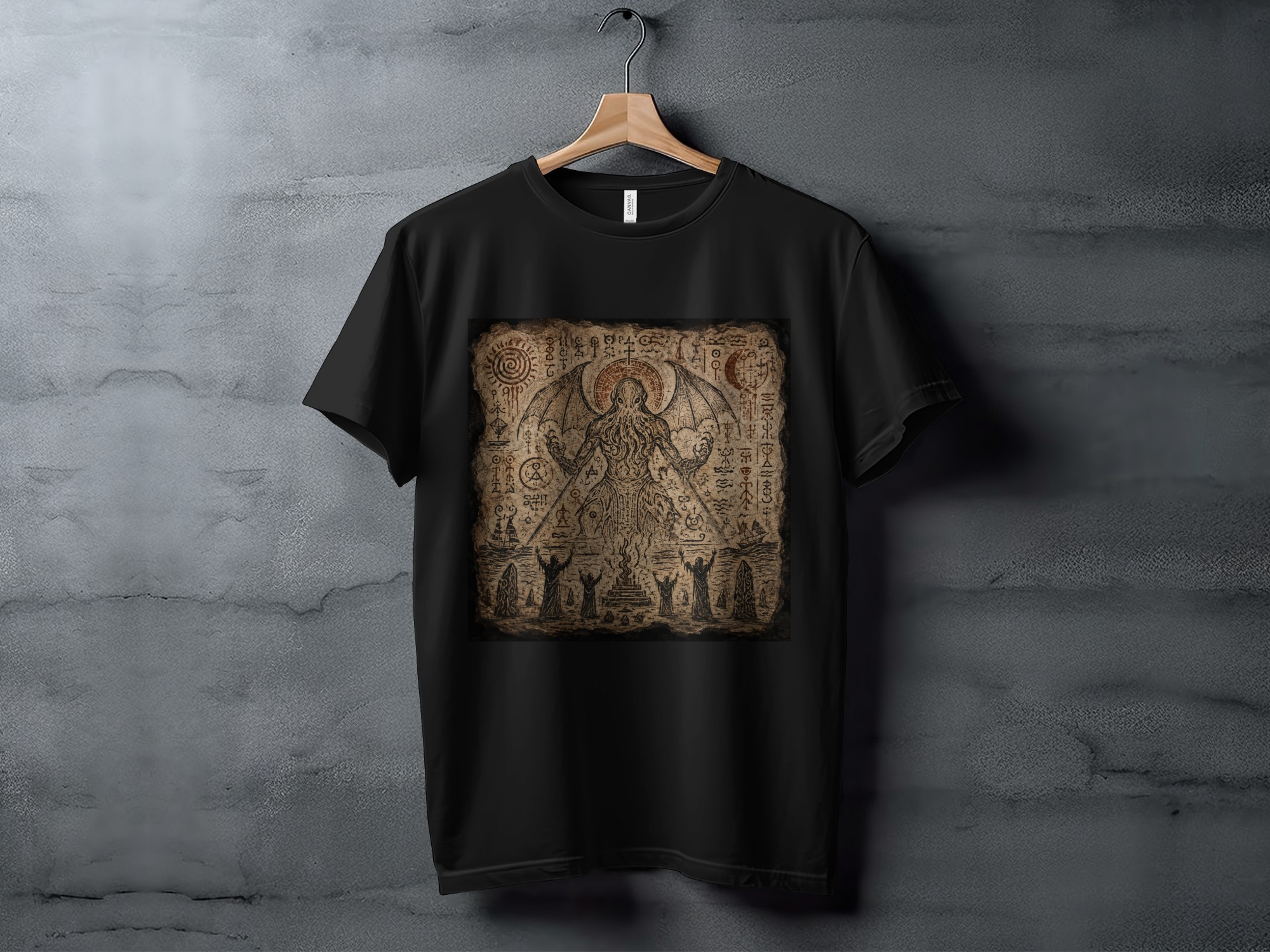 Lovecraftian Cthulhu Summoning Ritual T-Shirt, Eldritch Horror Occult Art Tee, Dark Academia Goth Mythos Fantasy Apparel Gift - Image 11