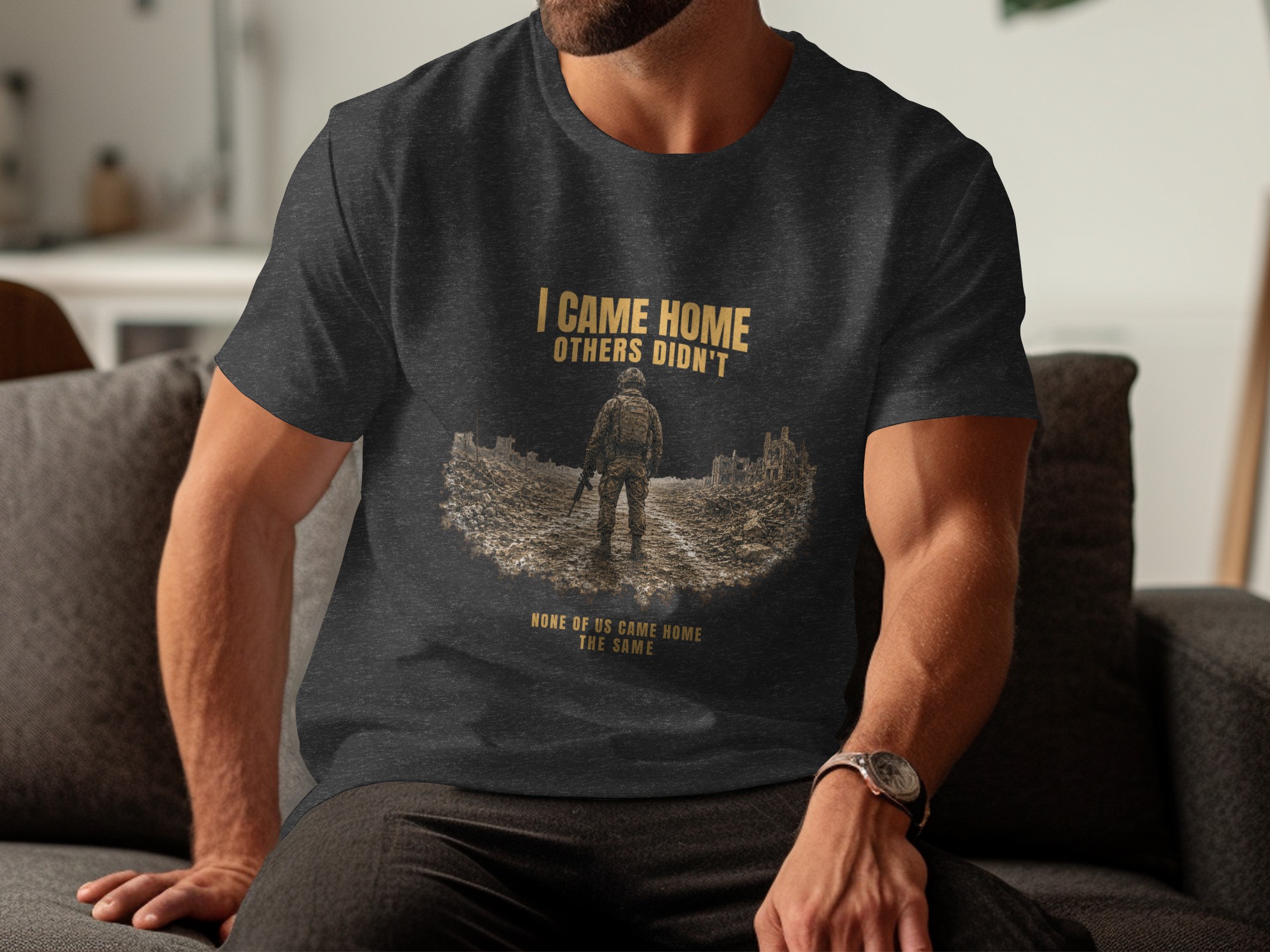 Veteran T-Shirt, Military Homecoming Gift for Him, Soldier Memorial Tee, Patriotic I Came Home Others Didn't Shirt - Image 8